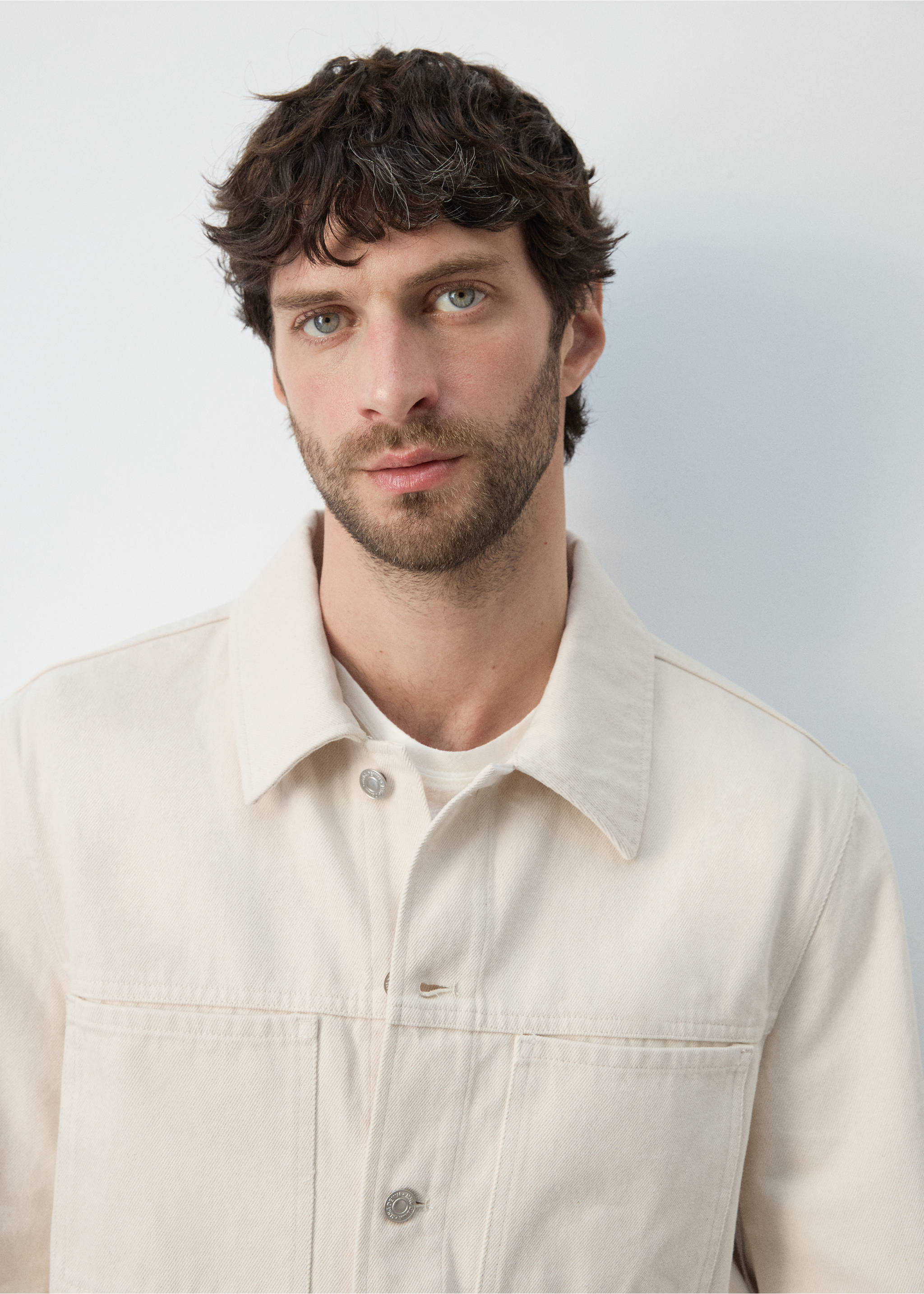 Caçadora texana 100% cotó butxaques - Detall de l'article 1, Cru. Ref: 27084426-00.