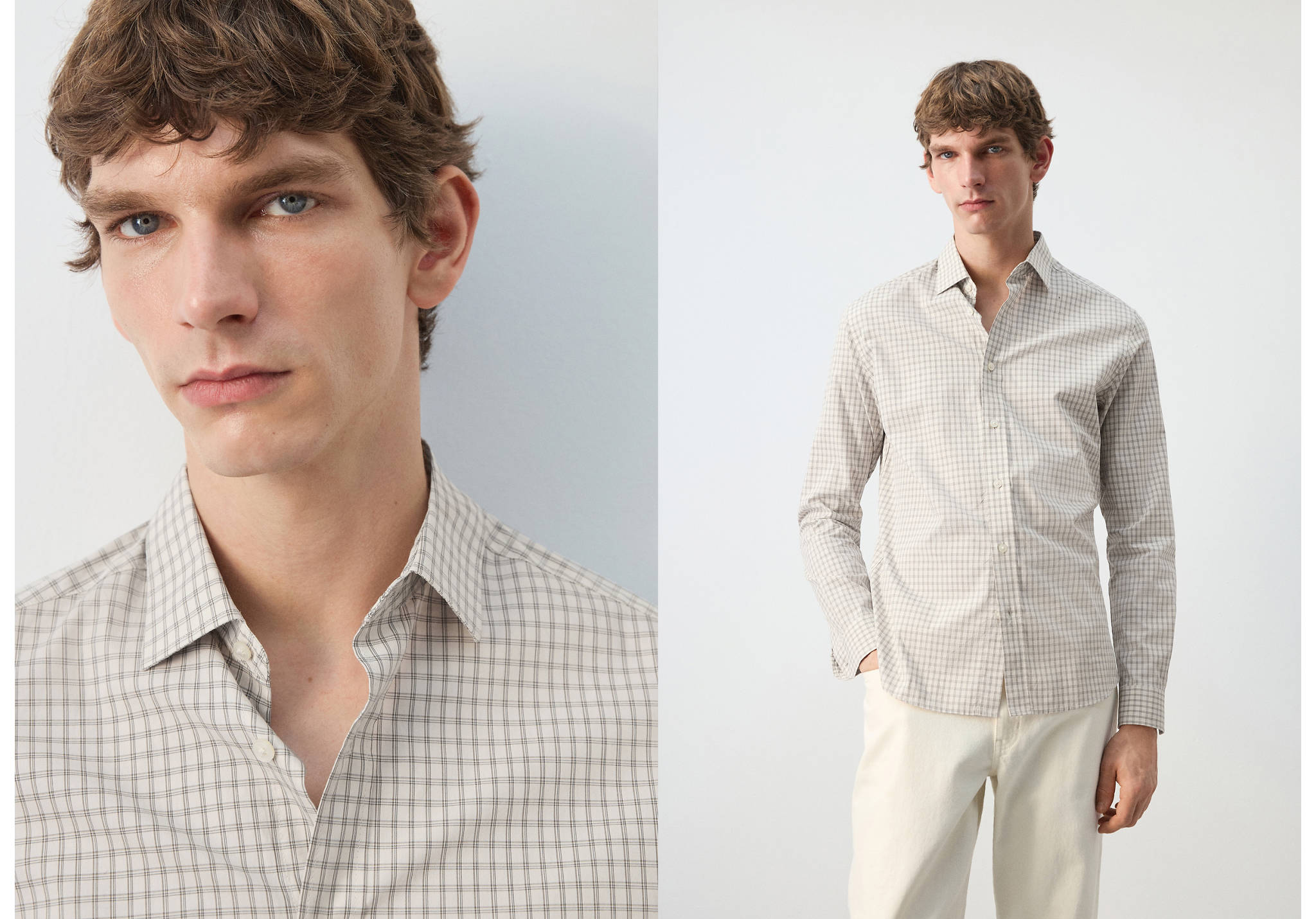 100% cotton regular fit check shirt - Panoramic plane