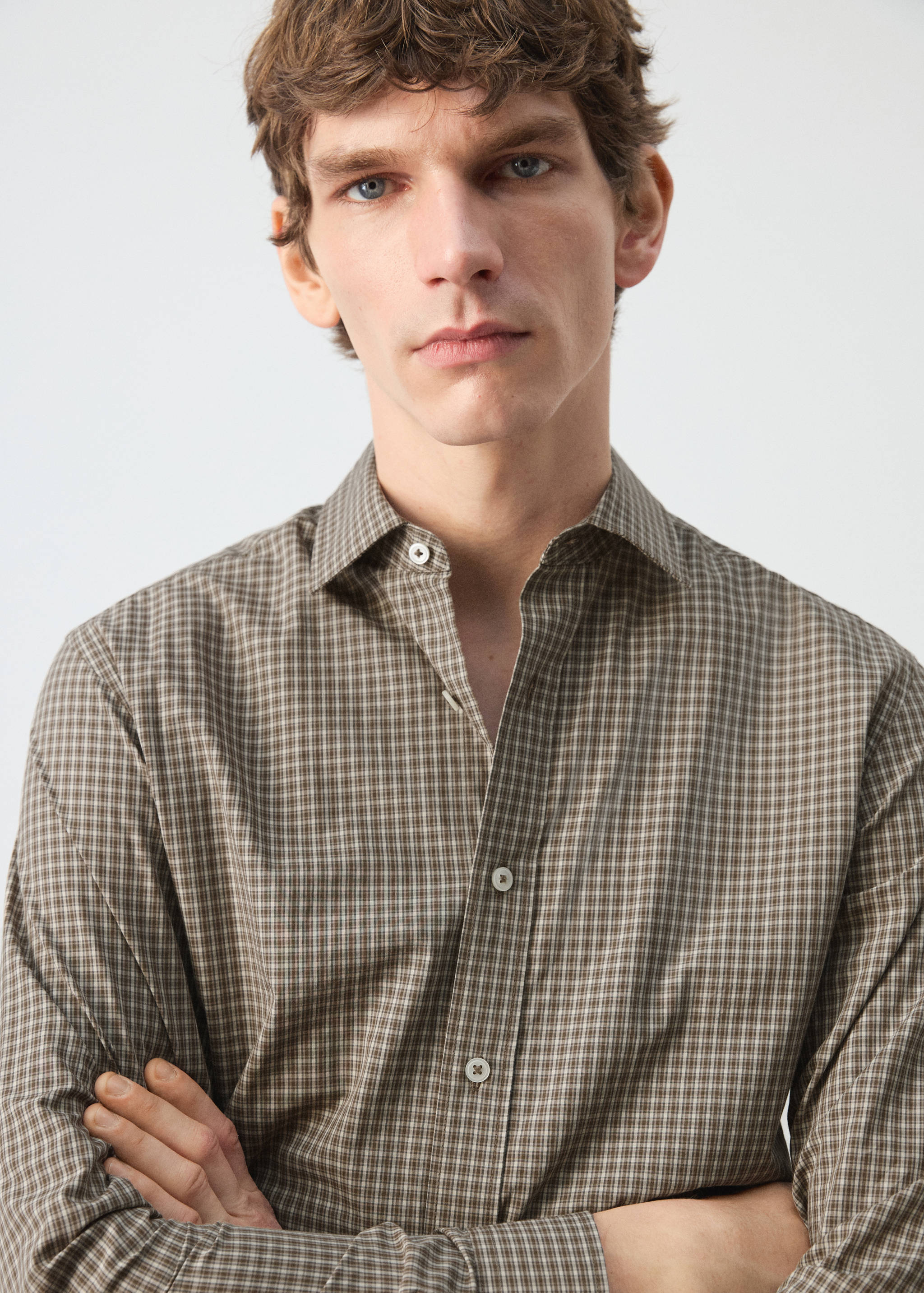 100% cotton regular fit check shirt - Details of the article 1