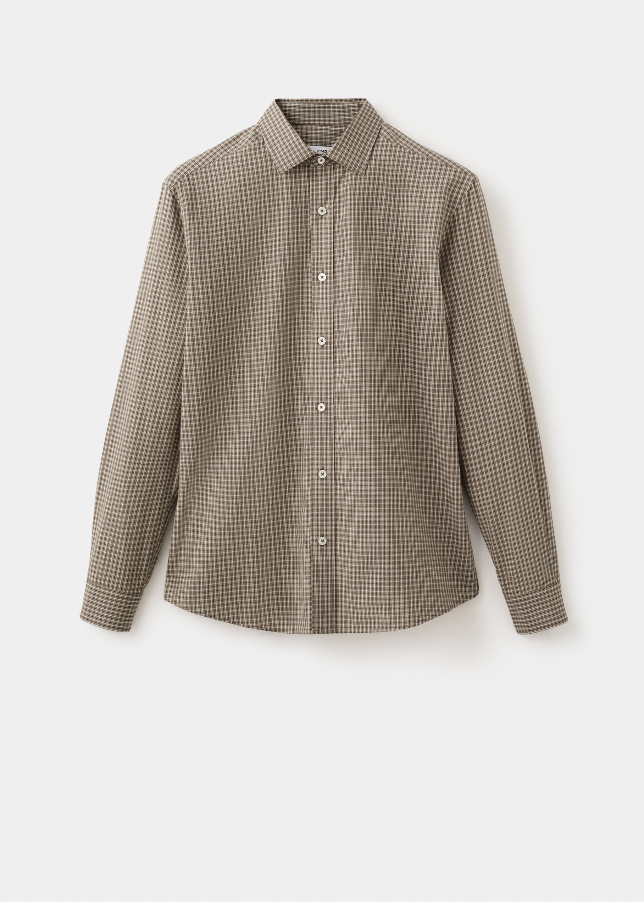 Camisa 100% algodón regular fit cuadros - Artículo sin modelo, Marrón. Ref: 27084428-00.