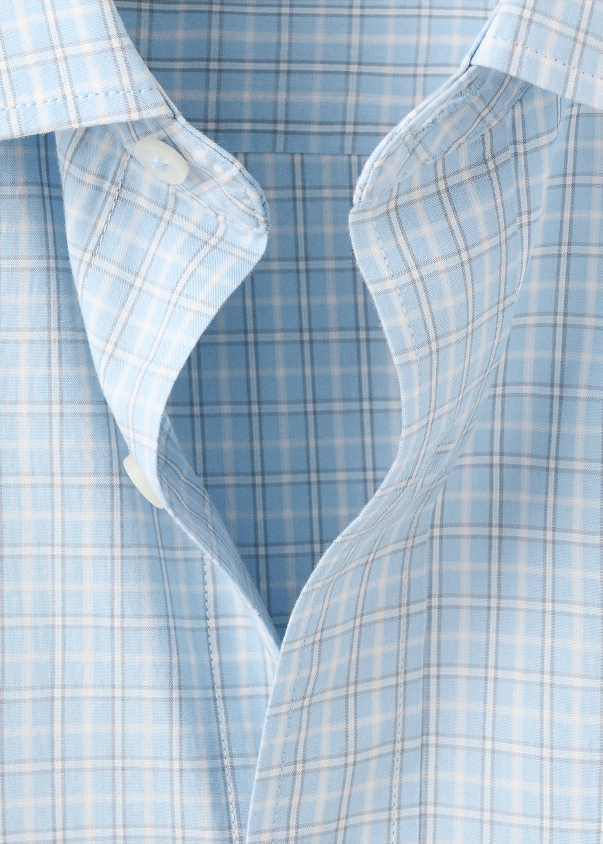 Chemise 100 % coton regular-fit carreaux - Détail de l'article 0, Bleu ciel. Ref: 27084428-00.