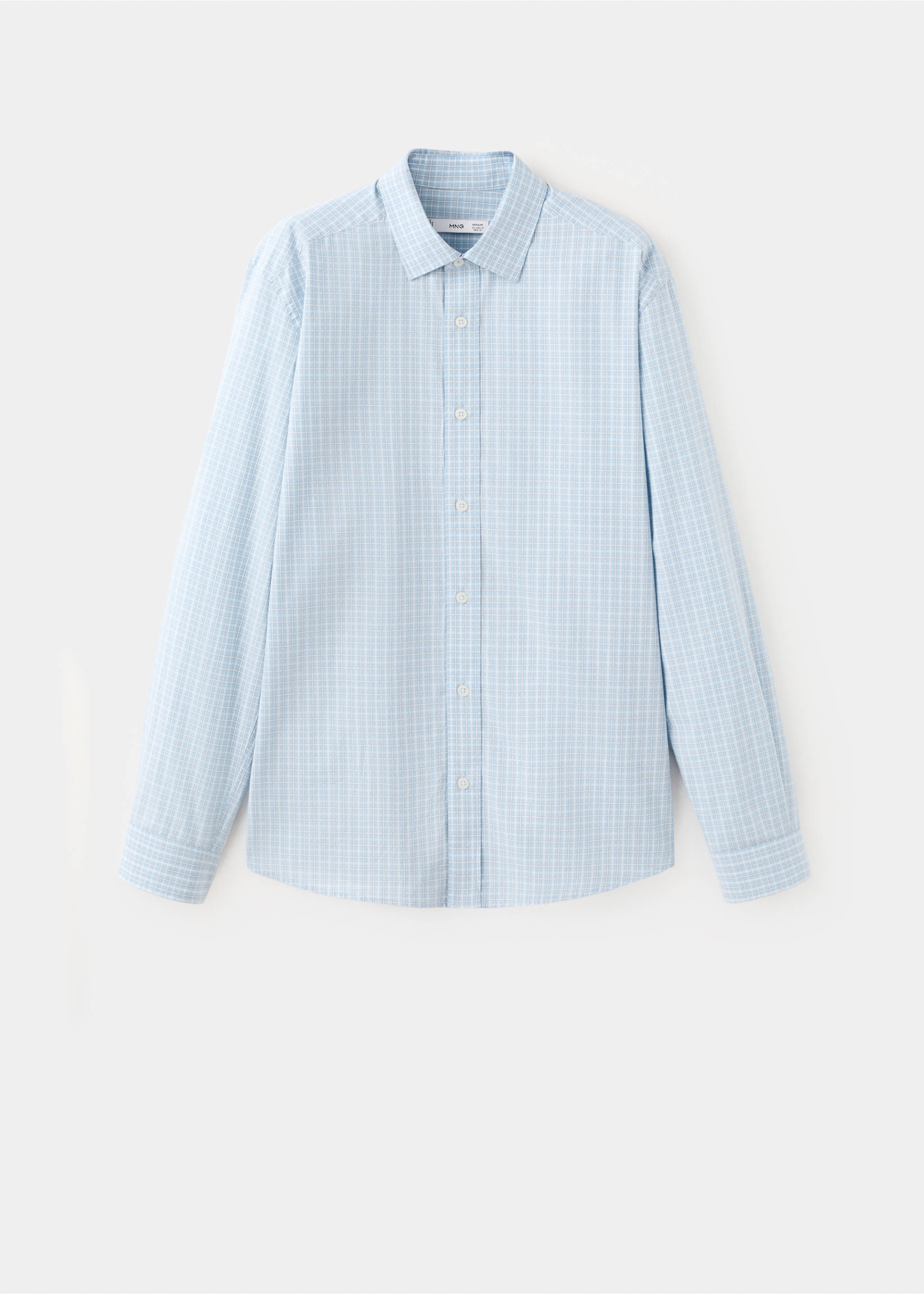 Camisa 100% algodón regular fit cuadros - Artículo sin modelo, Azul celeste. Ref: 27084428-00.