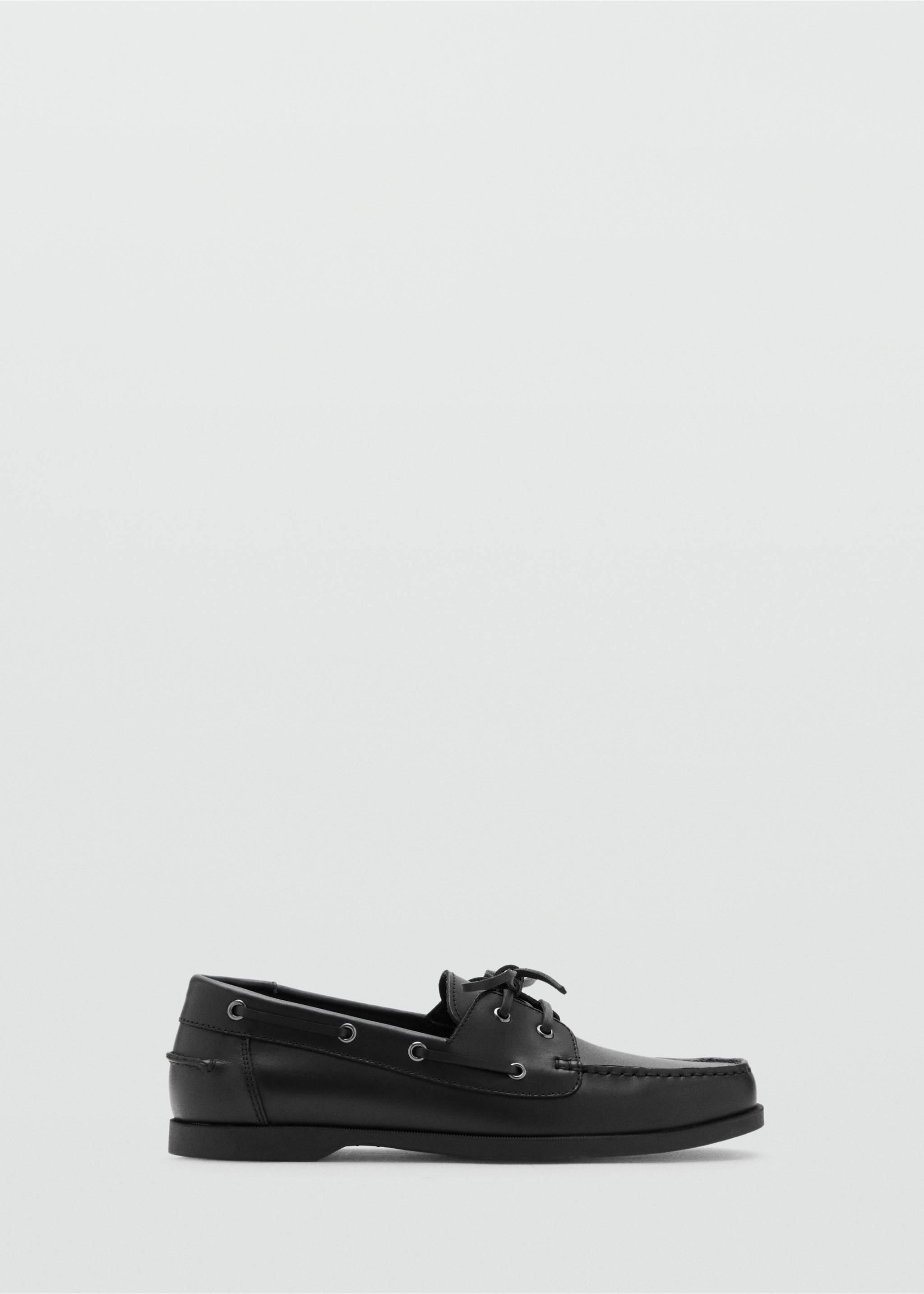 Leather nautical shoes - Article without model, Black. Ref: 27084435-00.