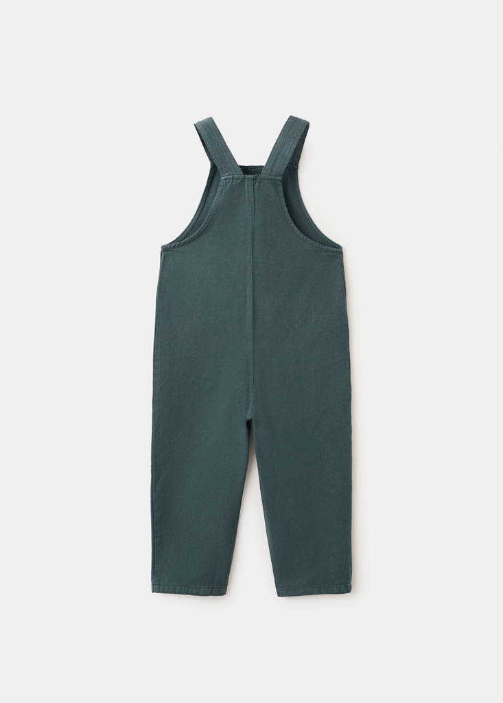 Long cotton dungarees — Green