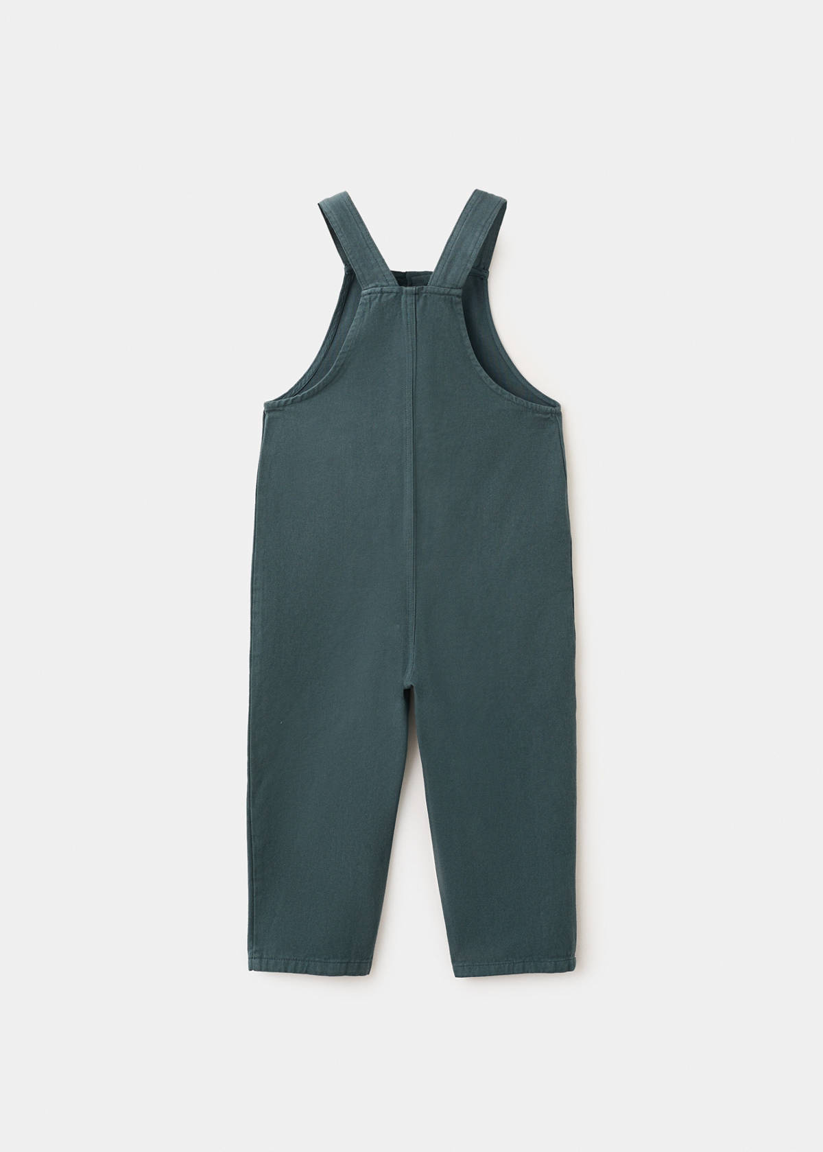 Long cotton dungarees — Green