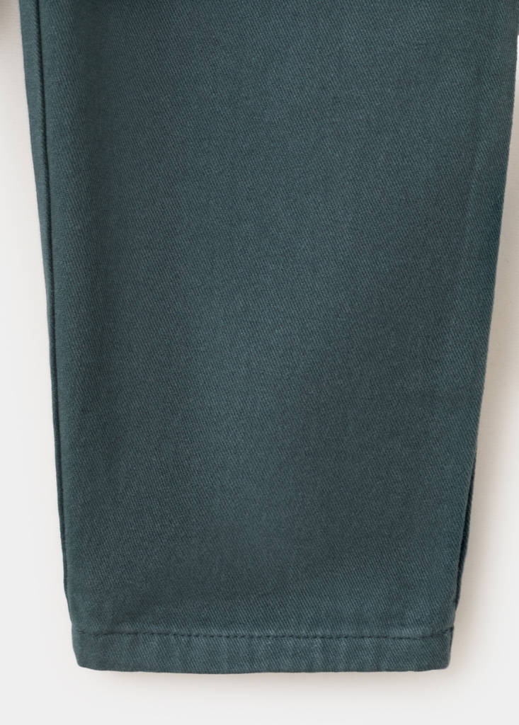 Long cotton dungarees — Green