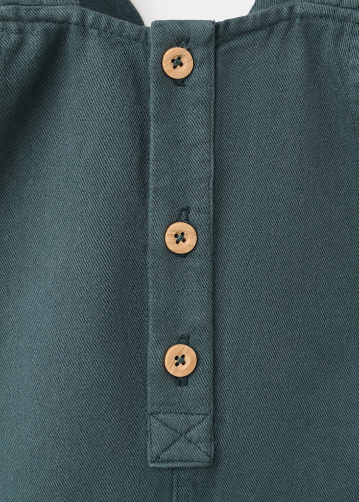 Long cotton dungarees — Green