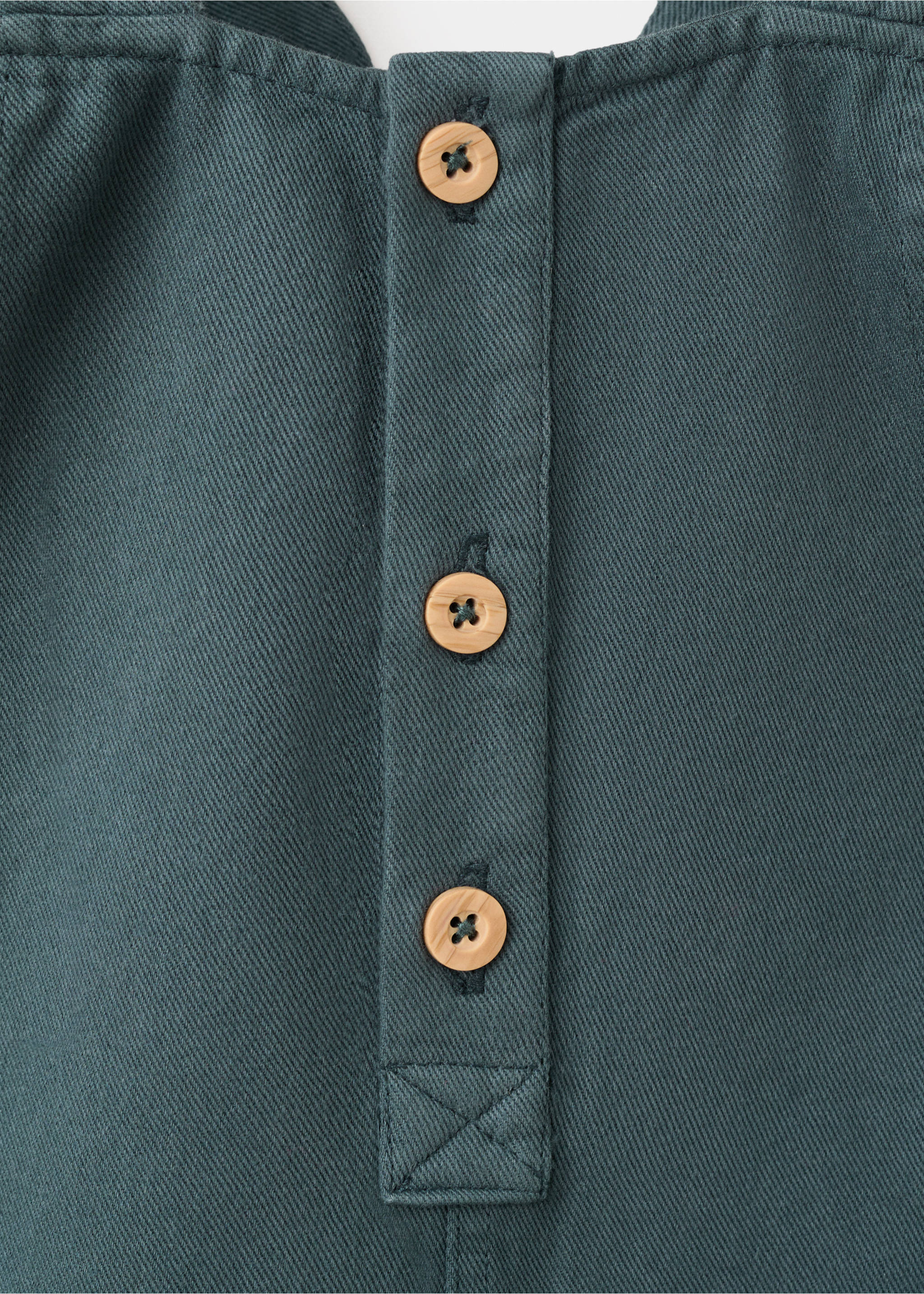 Long cotton dungarees - Details of the article 0, Green. Ref: 27084436-00.