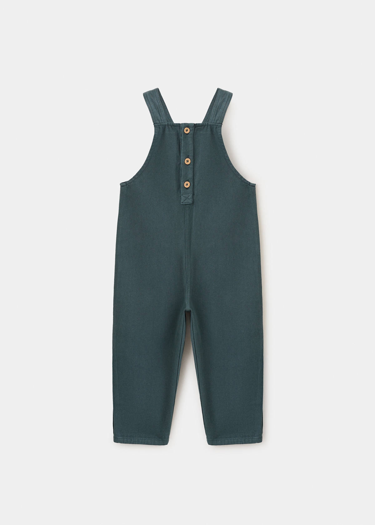 Long cotton dungarees — Green