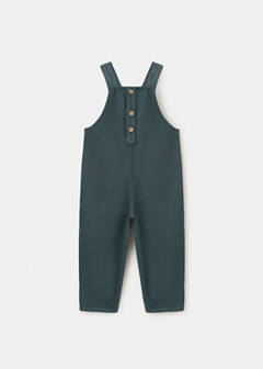 Long cotton dungarees — Green 1