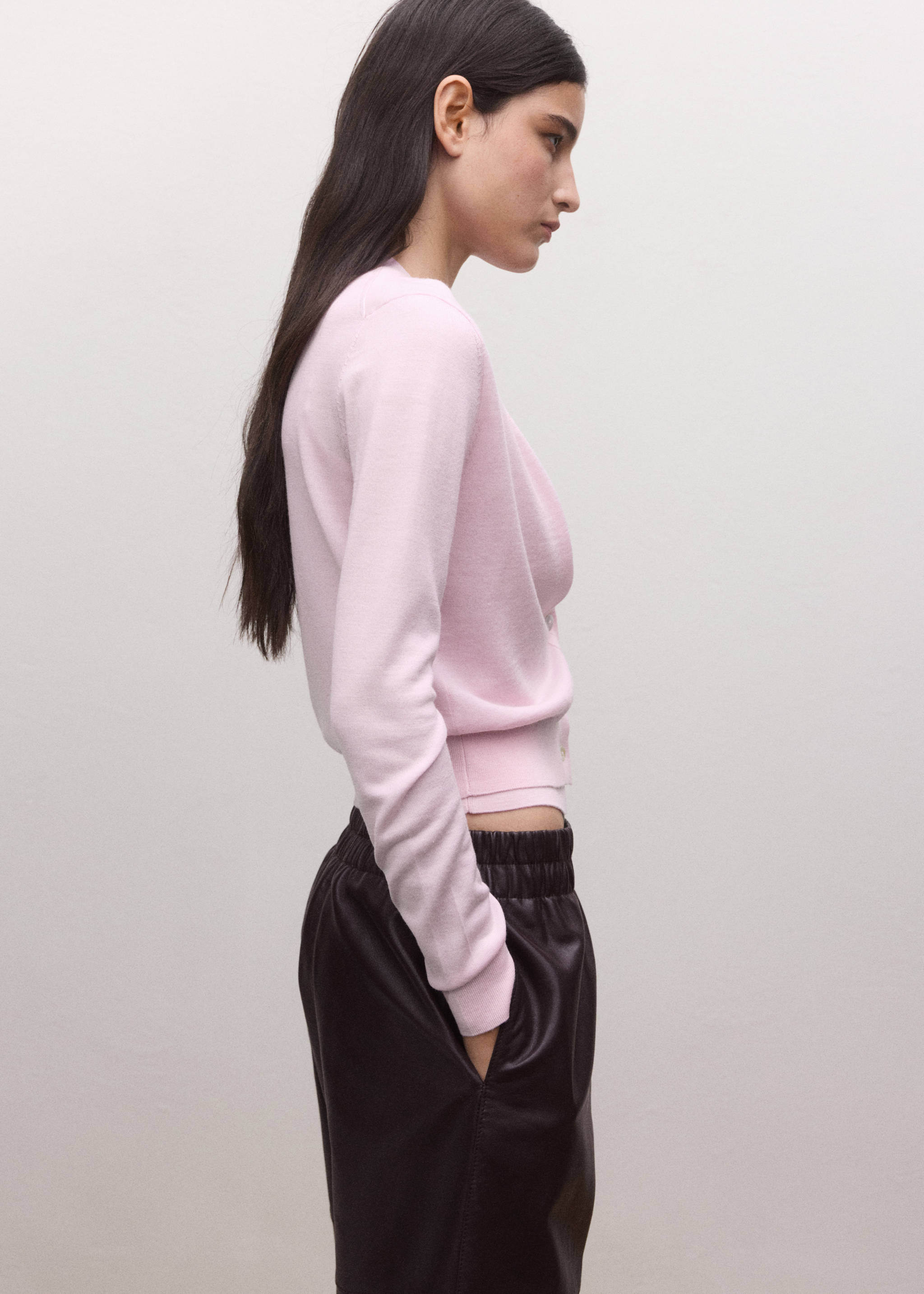 سترة من الصوف 100% - رؤية وسط, وردي. Ref: 27084440-00.