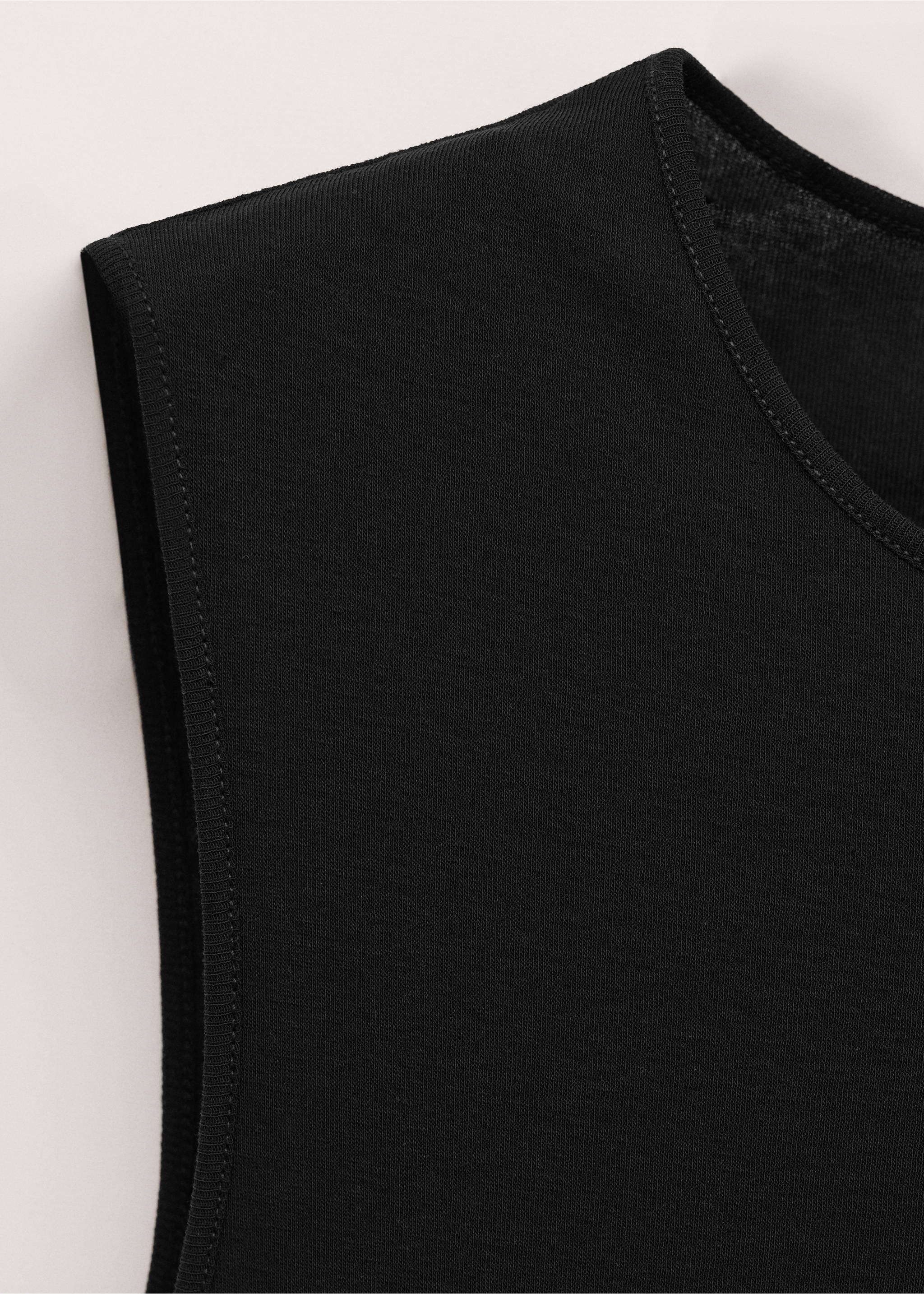 Cotton top with knot detail - Details of the article 8, Black. Ref: 27084441-00.