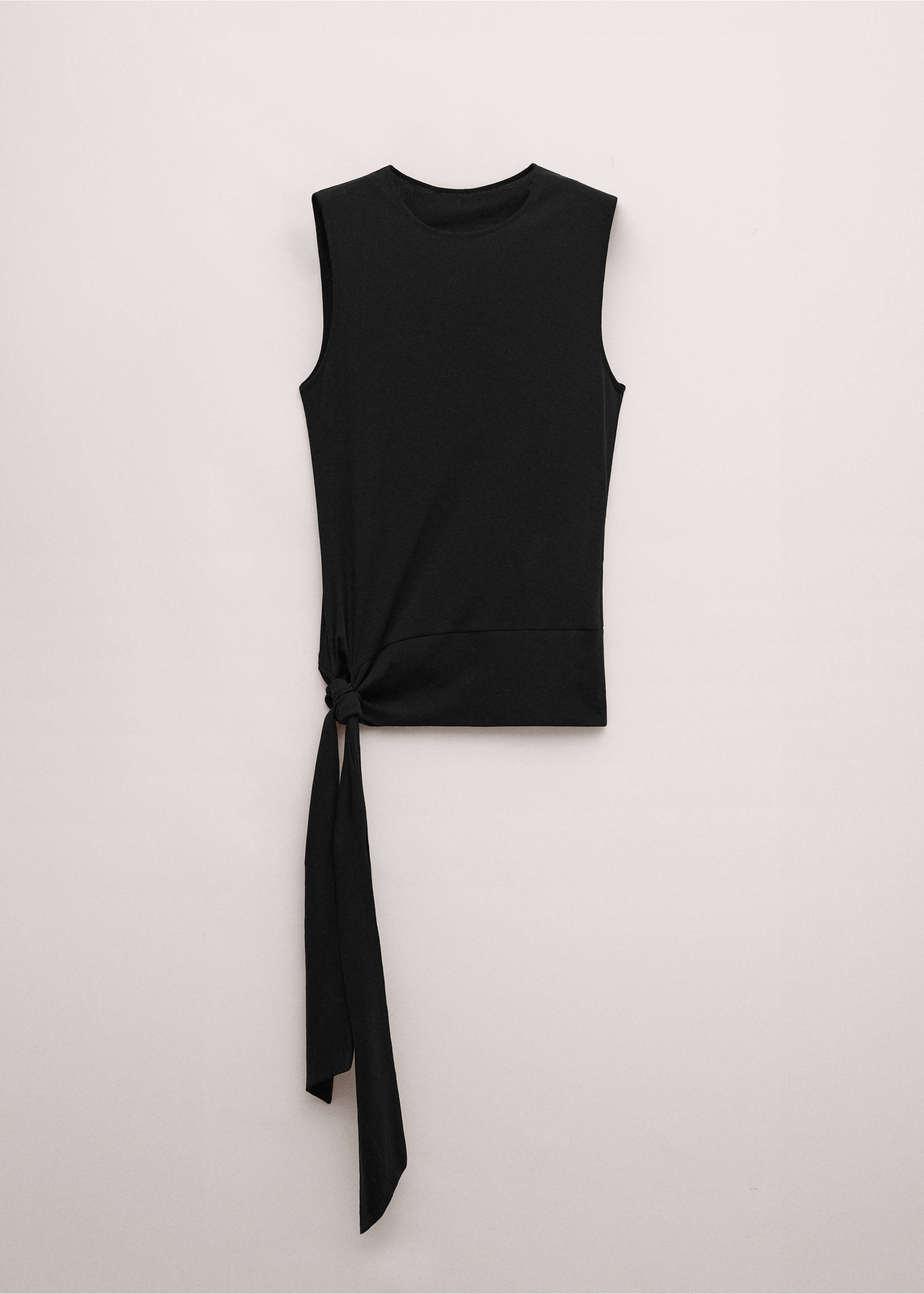 Cotton top with knot detail - Article without model, Black. Ref: 27084441-00.