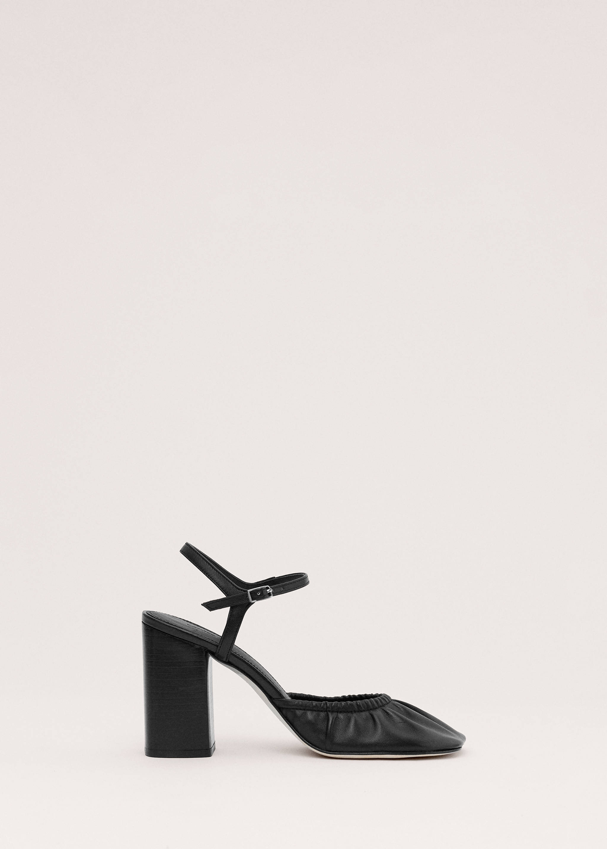 Leather high heel shoe with gathered toe - Article without model