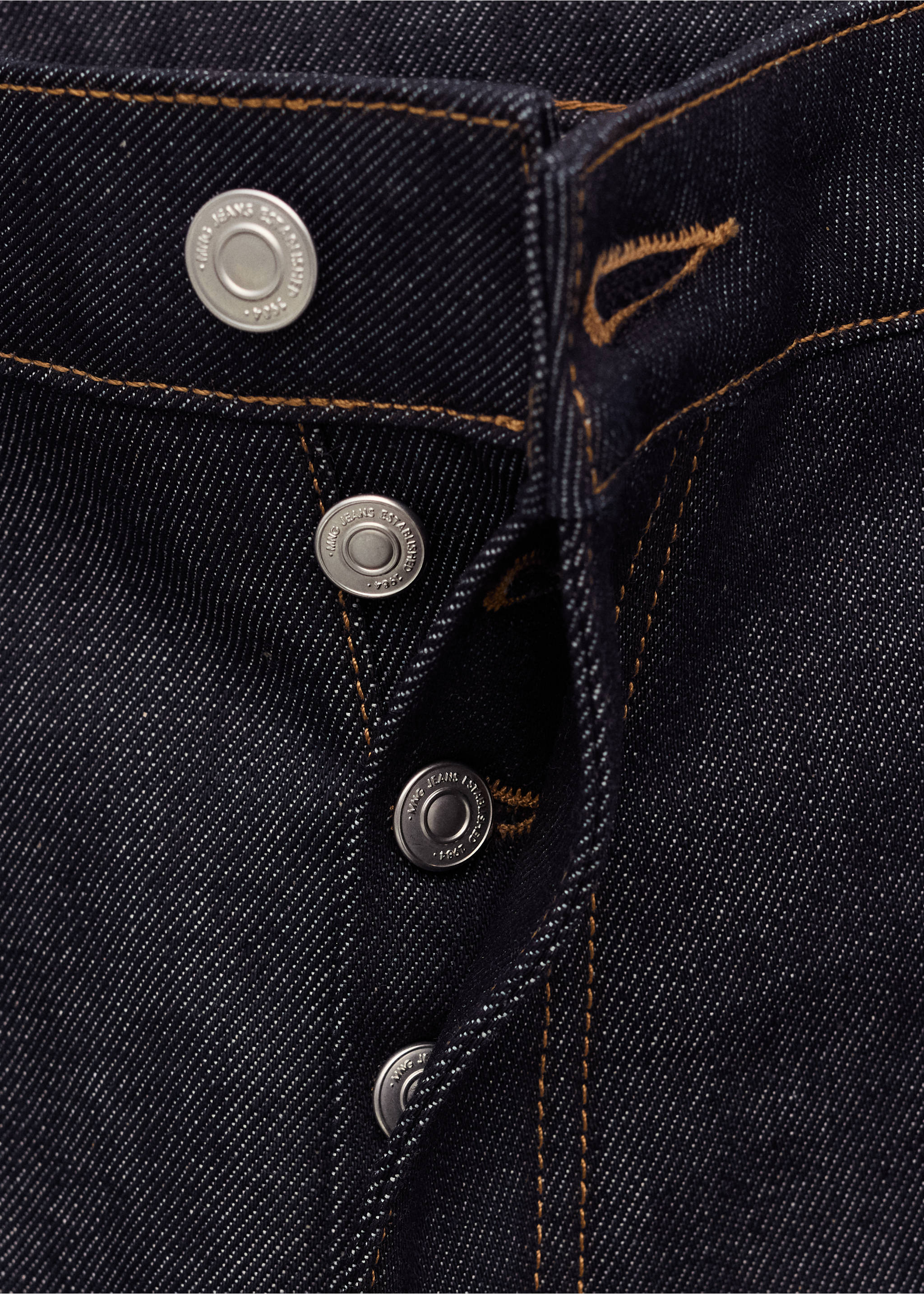 Low-rise wide leg jeans in rinse wash - Details of the article 8, Open Blue. Ref: 27084445-00.