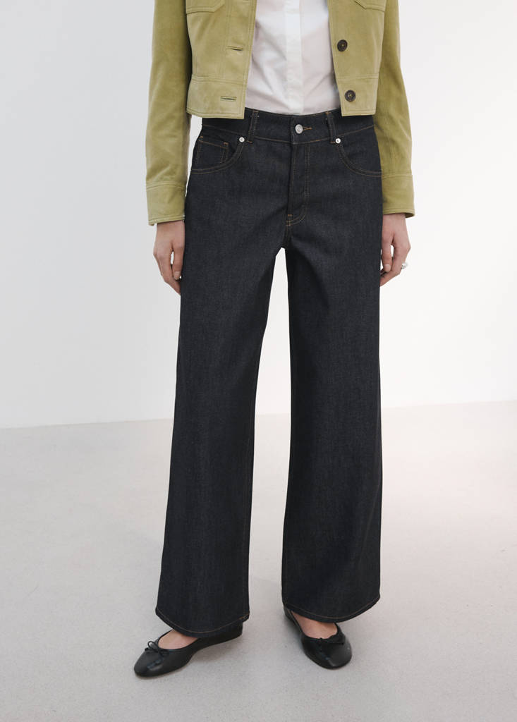Low-rise wide leg jeans in rinse wash — Open Blue