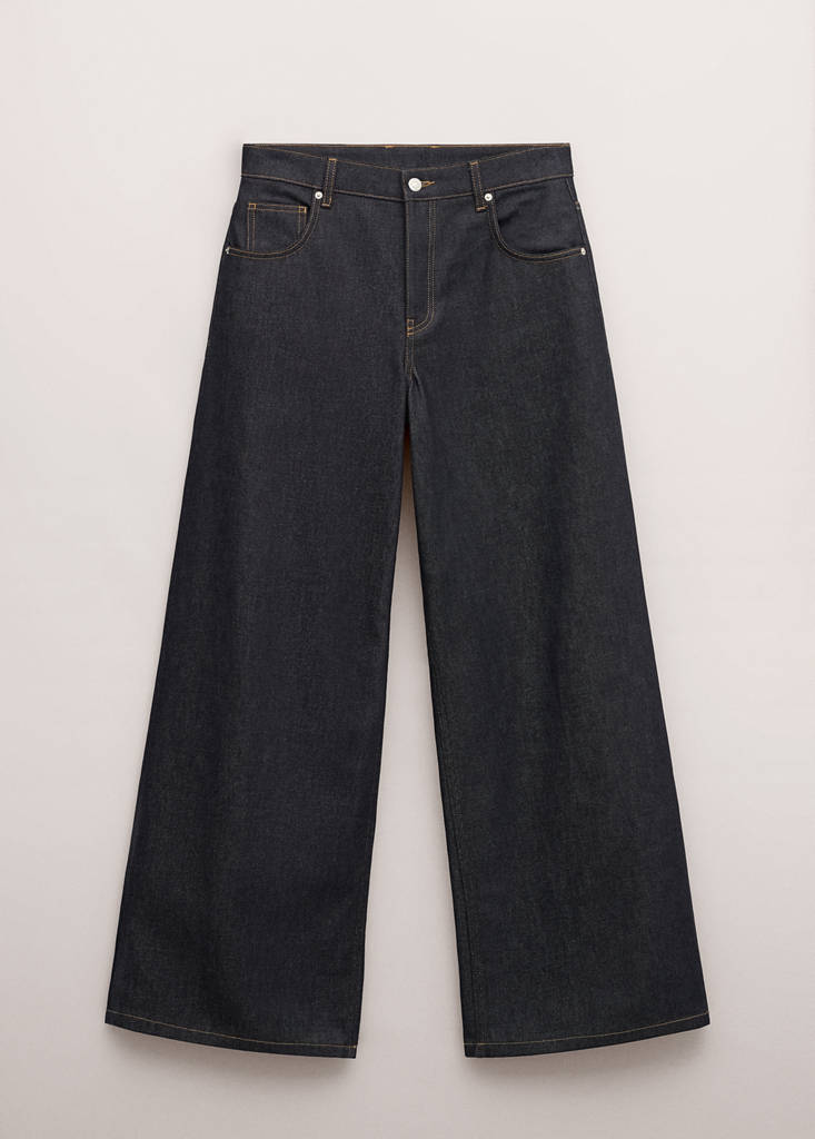 Low-rise wide leg jeans in rinse wash — Open Blue