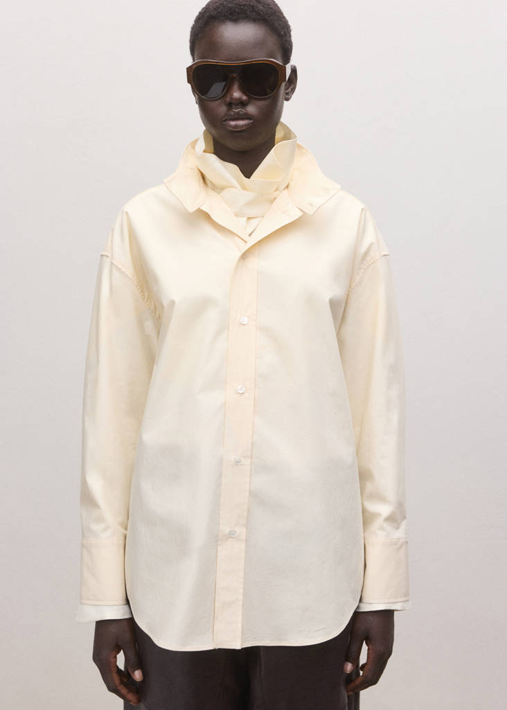 Shirt with combined collar — Yellow