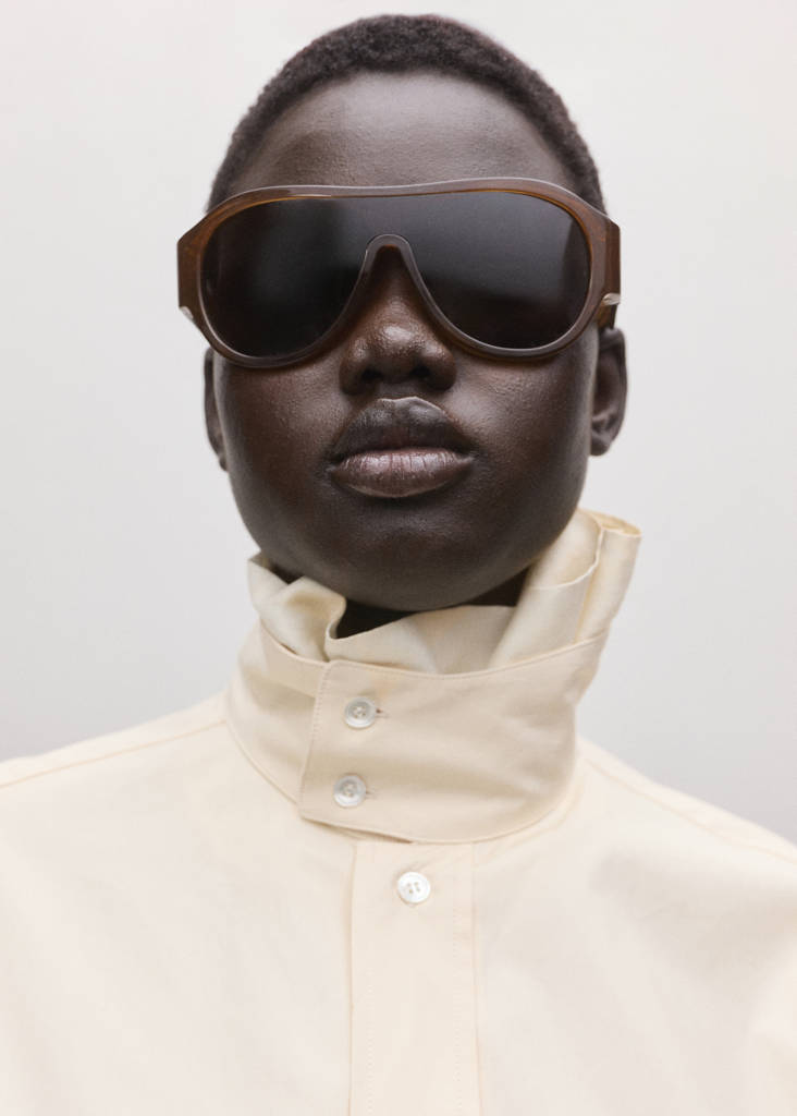 Shirt with combined collar — Yellow