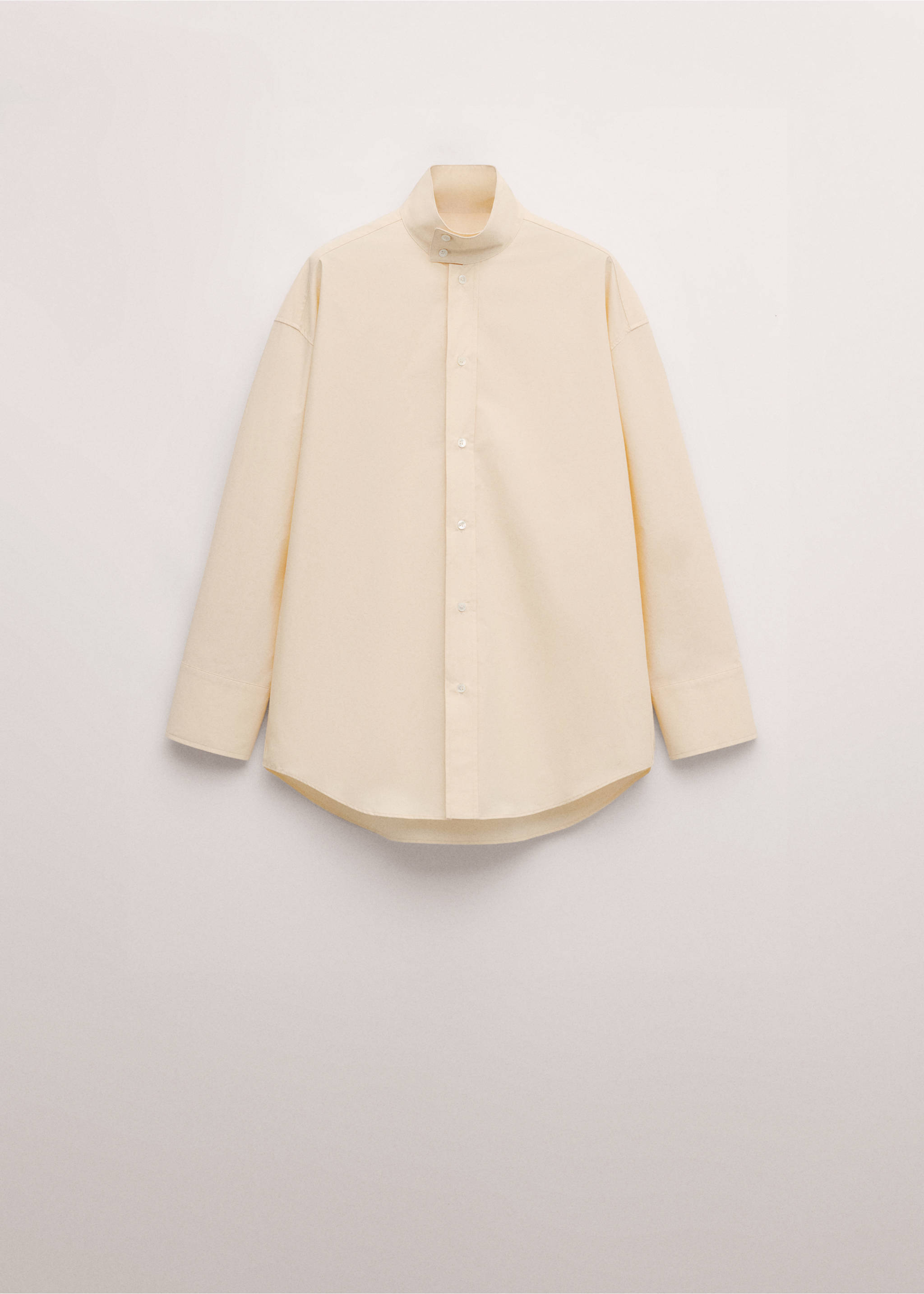 Shirt with combined collar - Article without model, Yellow. Ref: 27084446-00.