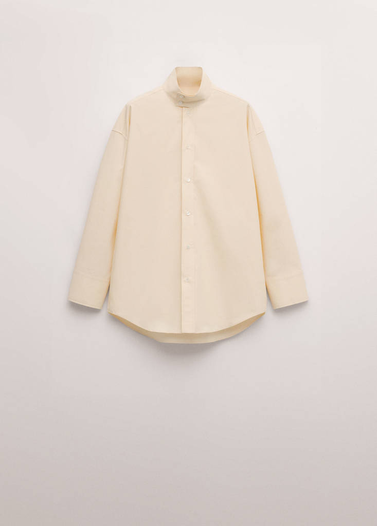 Shirt with combined collar — Yellow