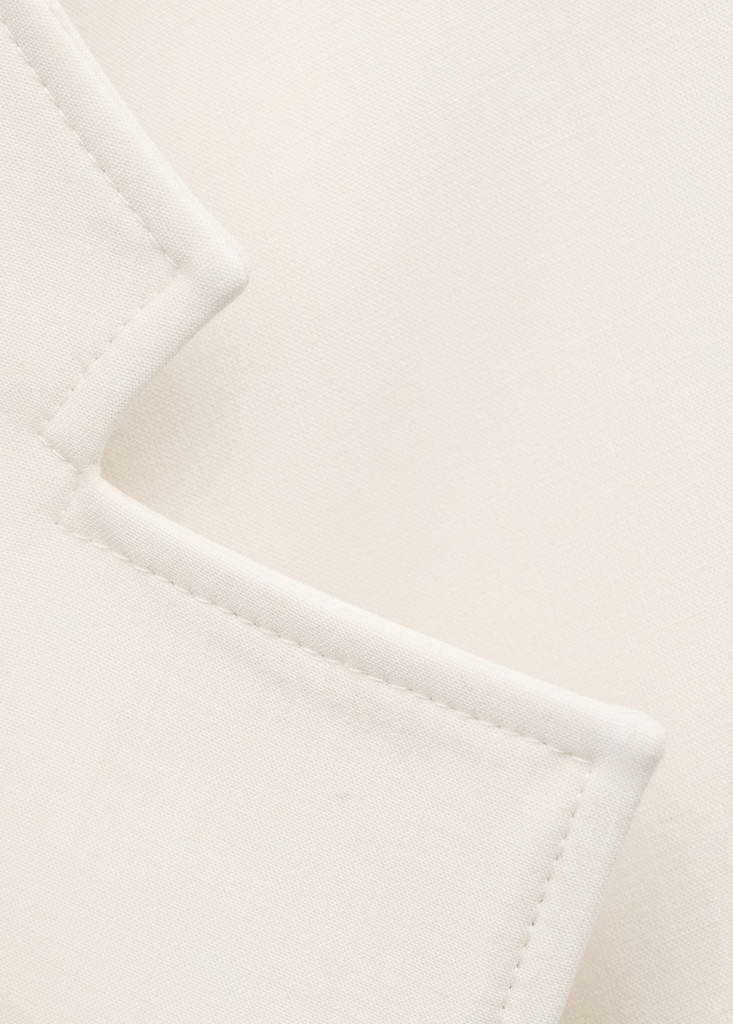 Jacket with lapels and tie belt — Ecru