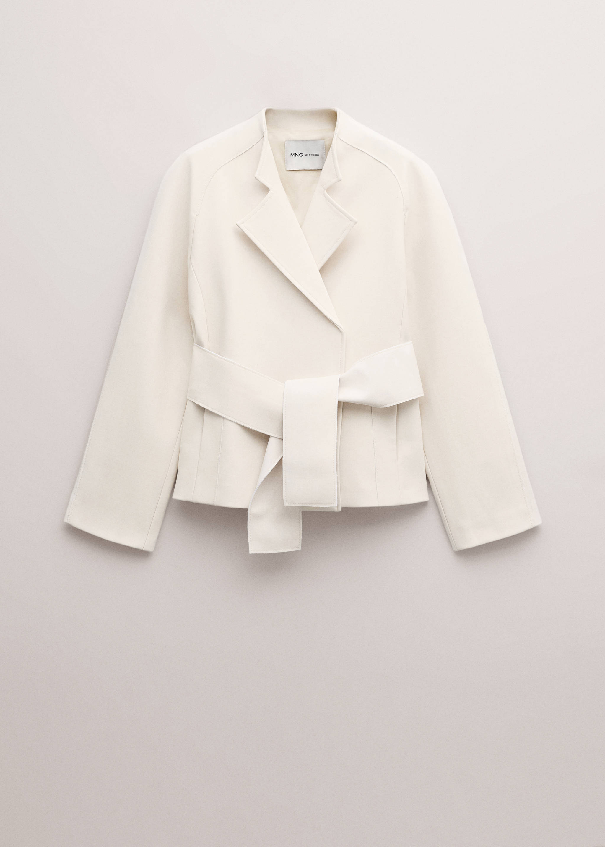 Jacket with lapels and tie belt - Article without model