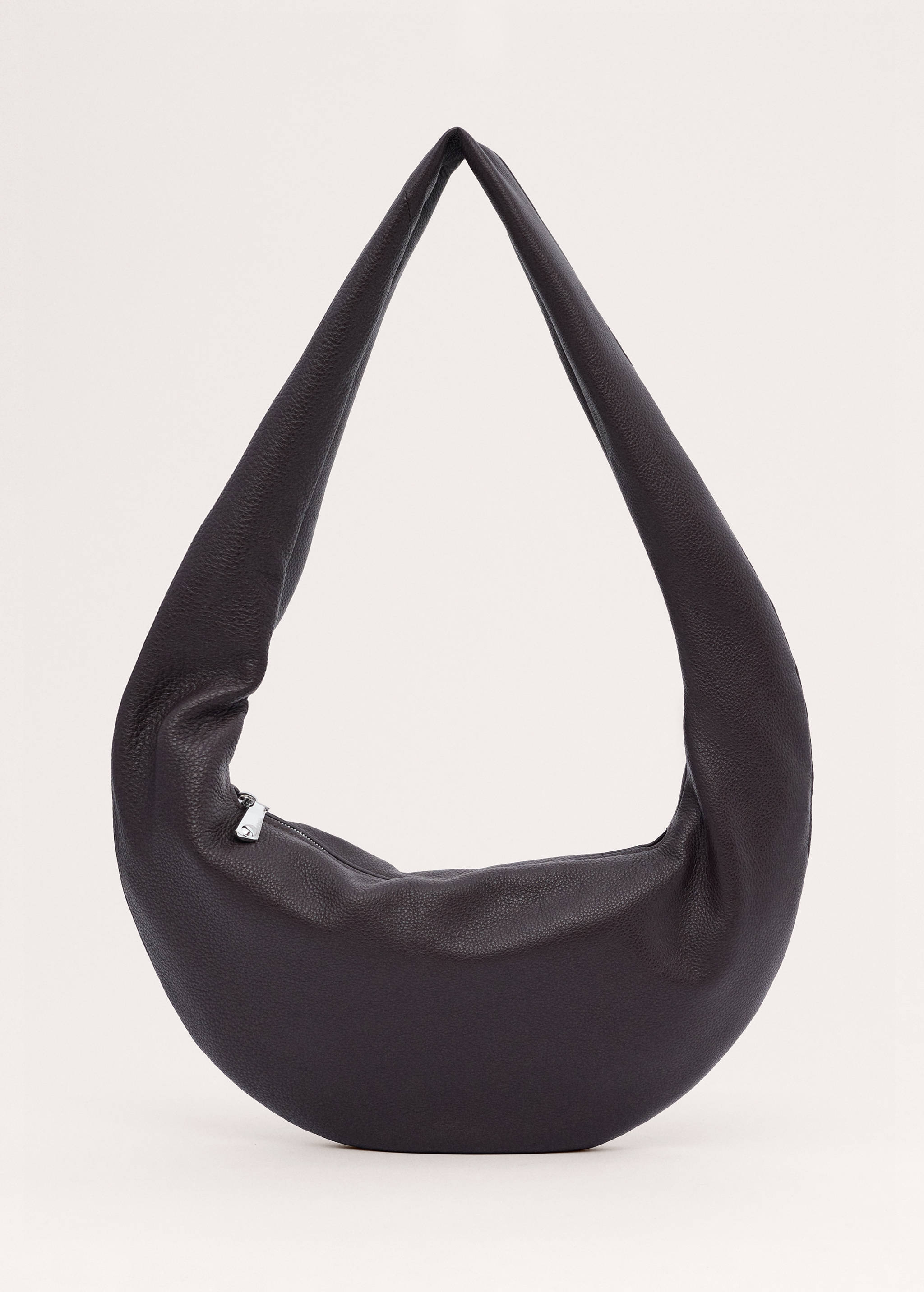 Oval leather shoulder bag - Article without model