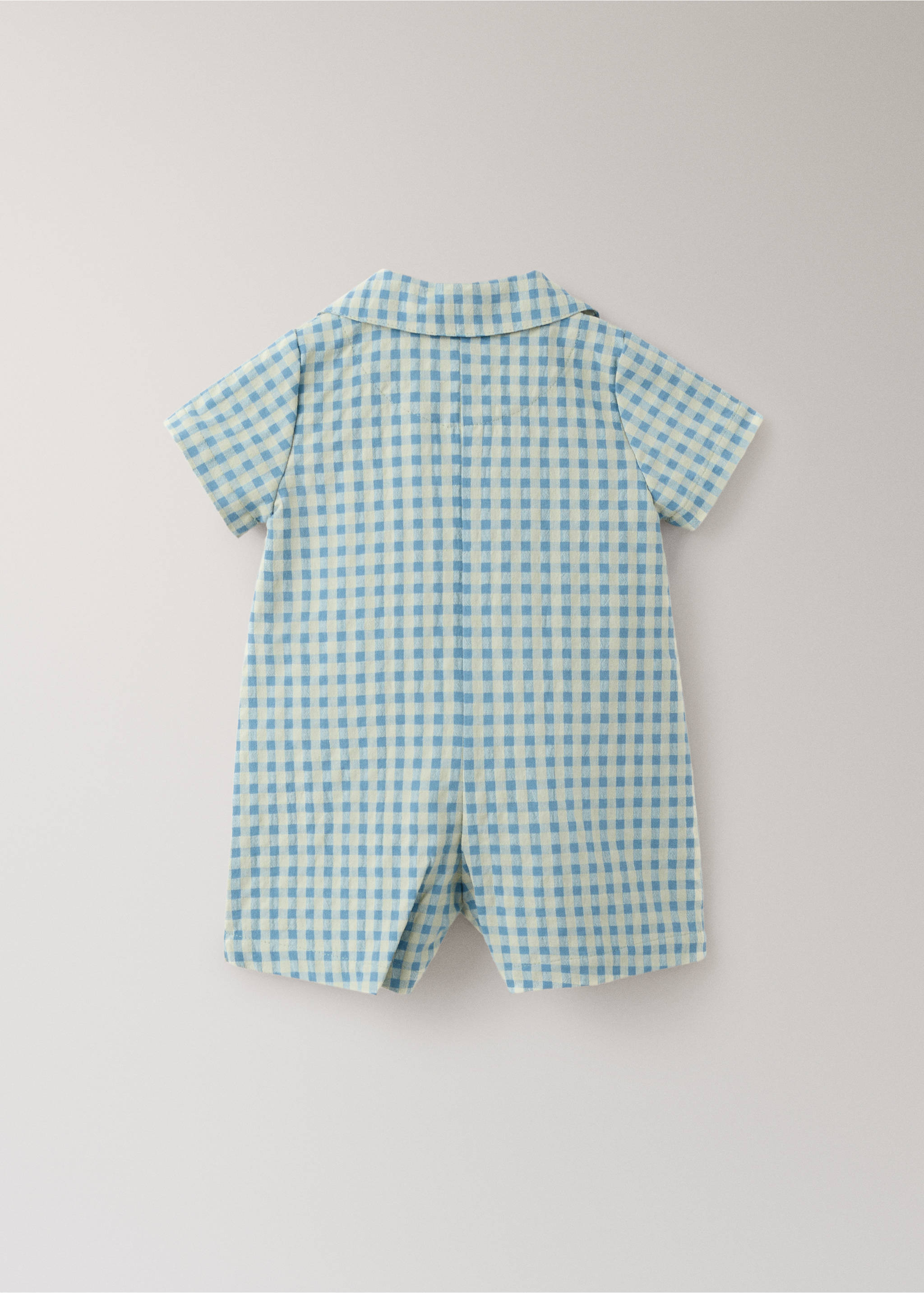 Plaid full pajama set - Details of the article 1, Pastel Green. Ref: 27084450-00.