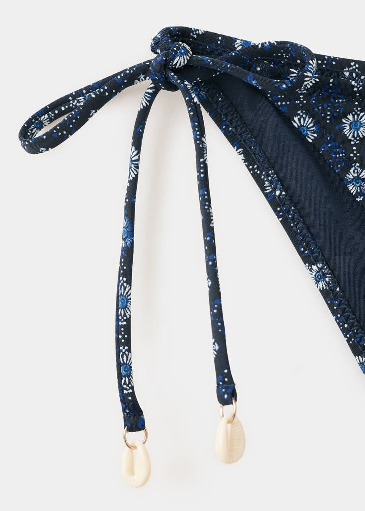 Printed bikini with medium-coverage bottoms — Dark Navy