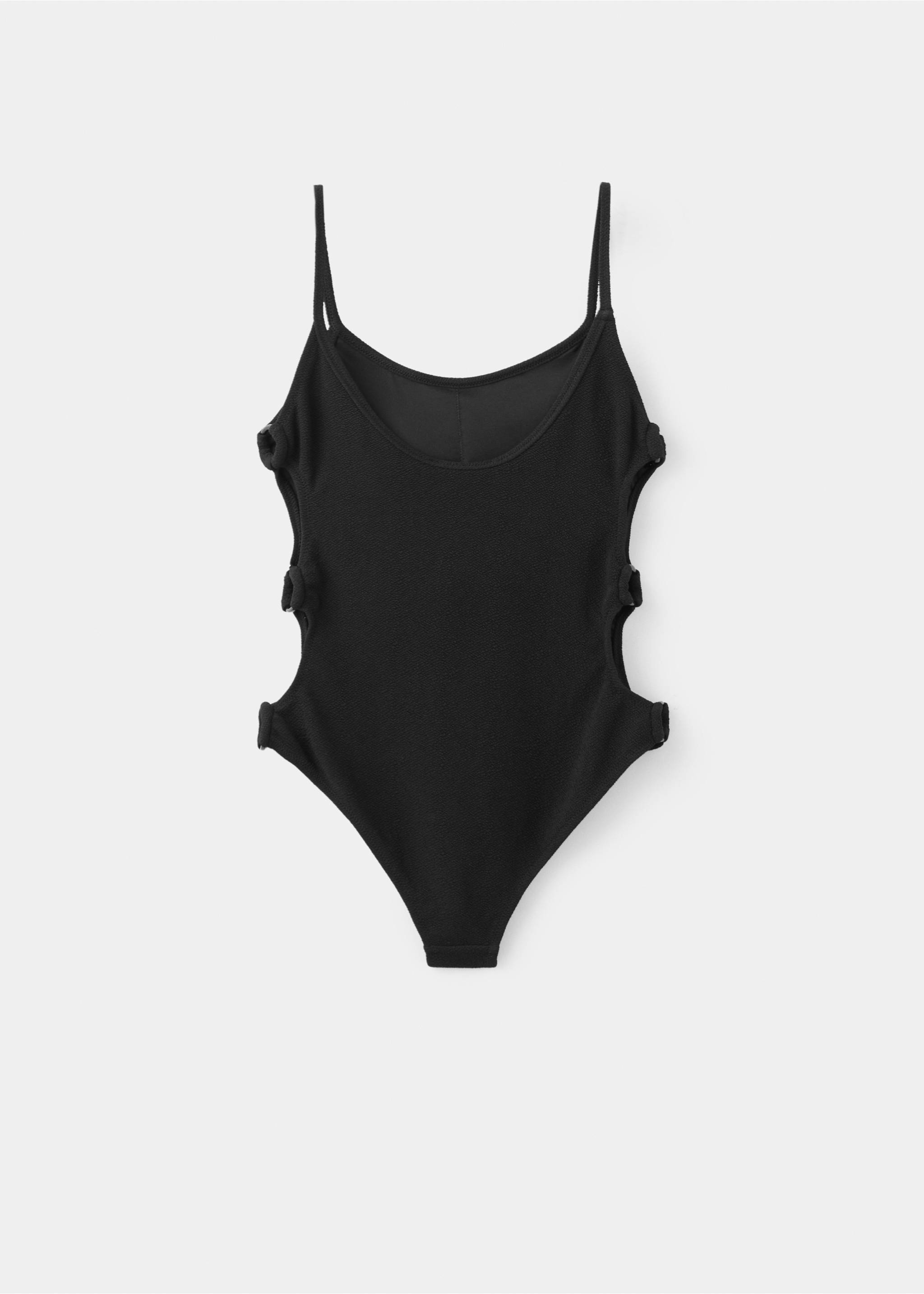 Cut-out swimsuit with mid-rise briefs - Reverse of the article, Black. Ref: 27084769-00.