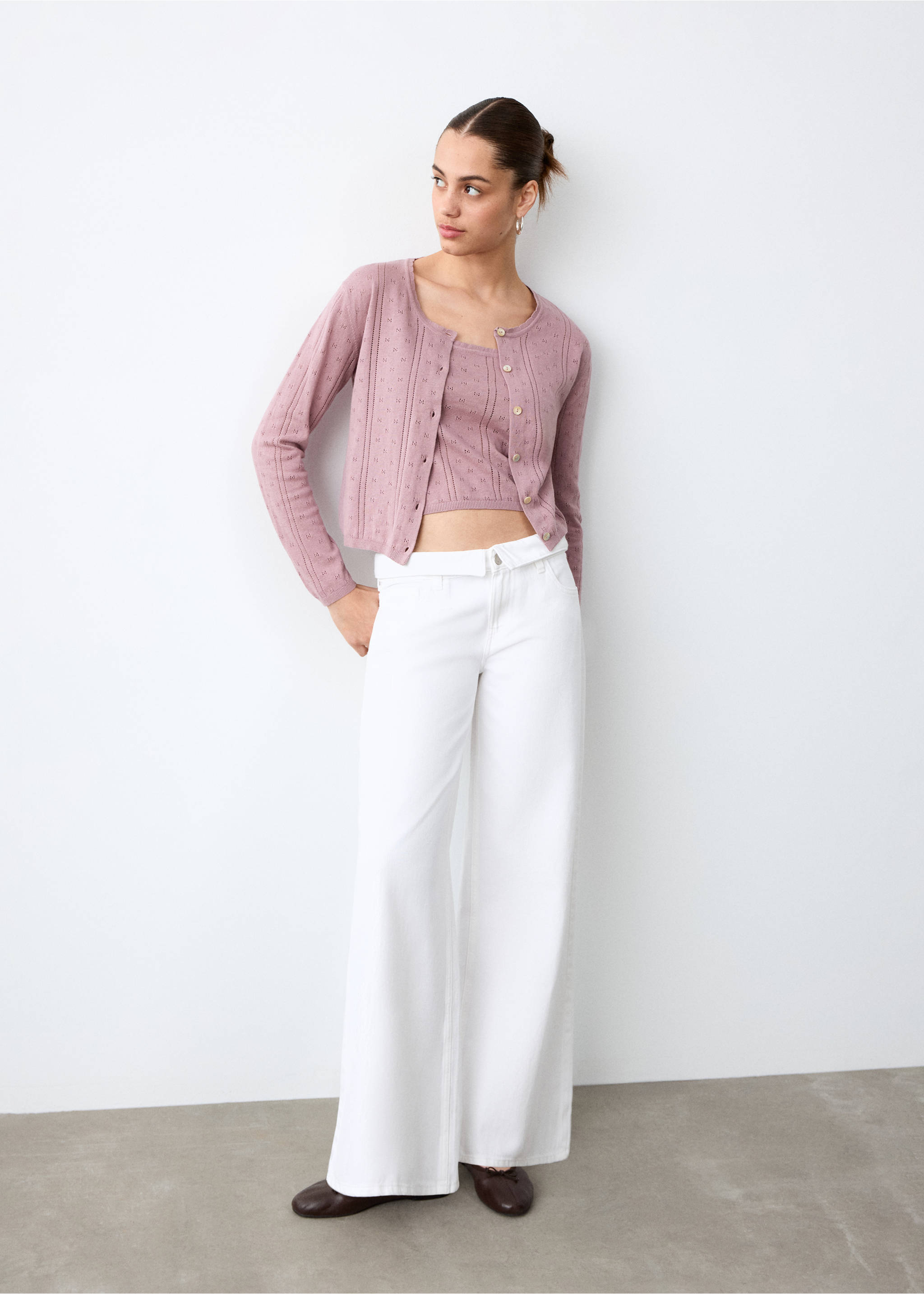 Openwork knit top - General plane, Pink. Ref: 27084770-00.