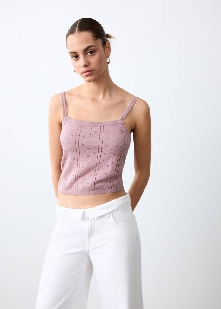 Ribbed knit top — Pink