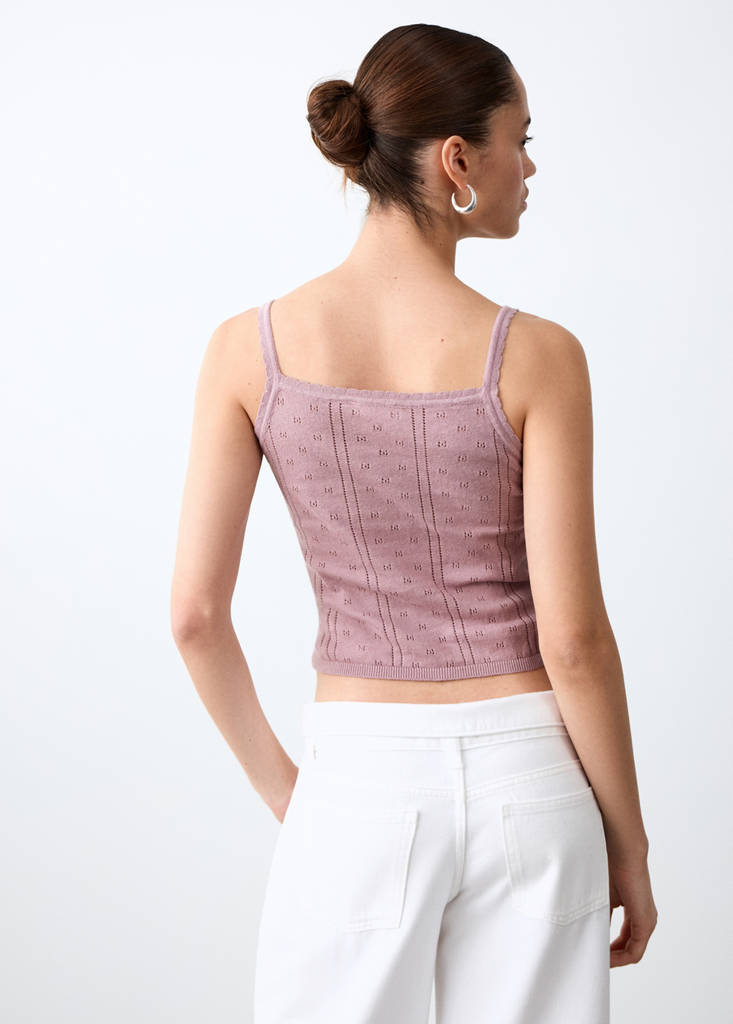 Ribbed knit top — Pink