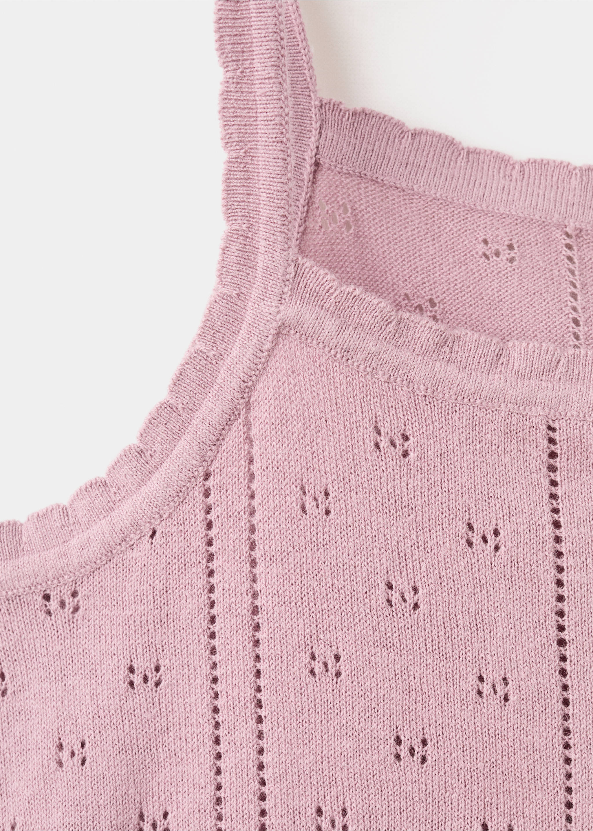 Openwork knit top - Details of the article 8, Pink. Ref: 27084770-00.