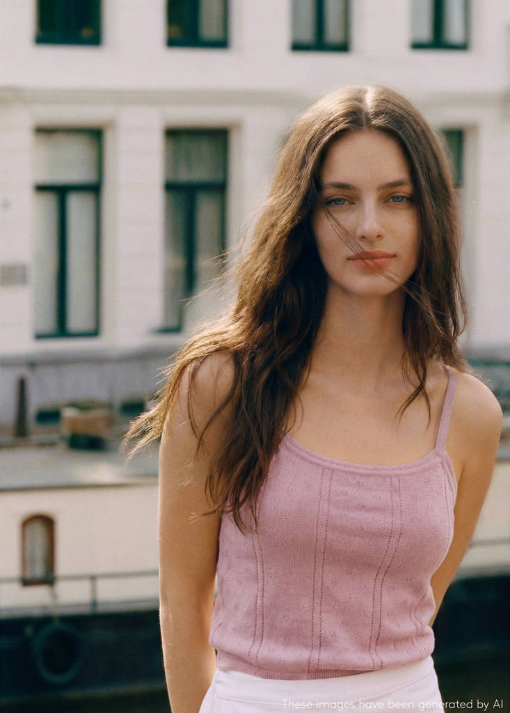 Ribbed knit top — Pink