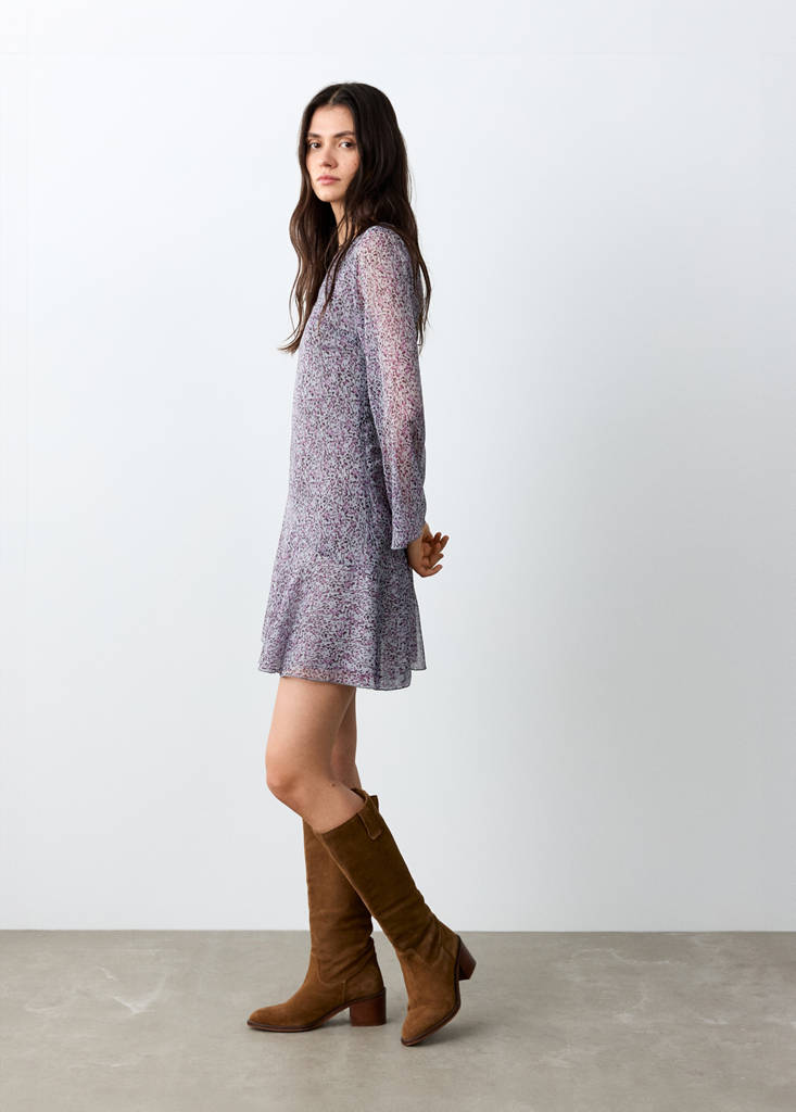 Printed dress with back opening — Light/Pastel Purple