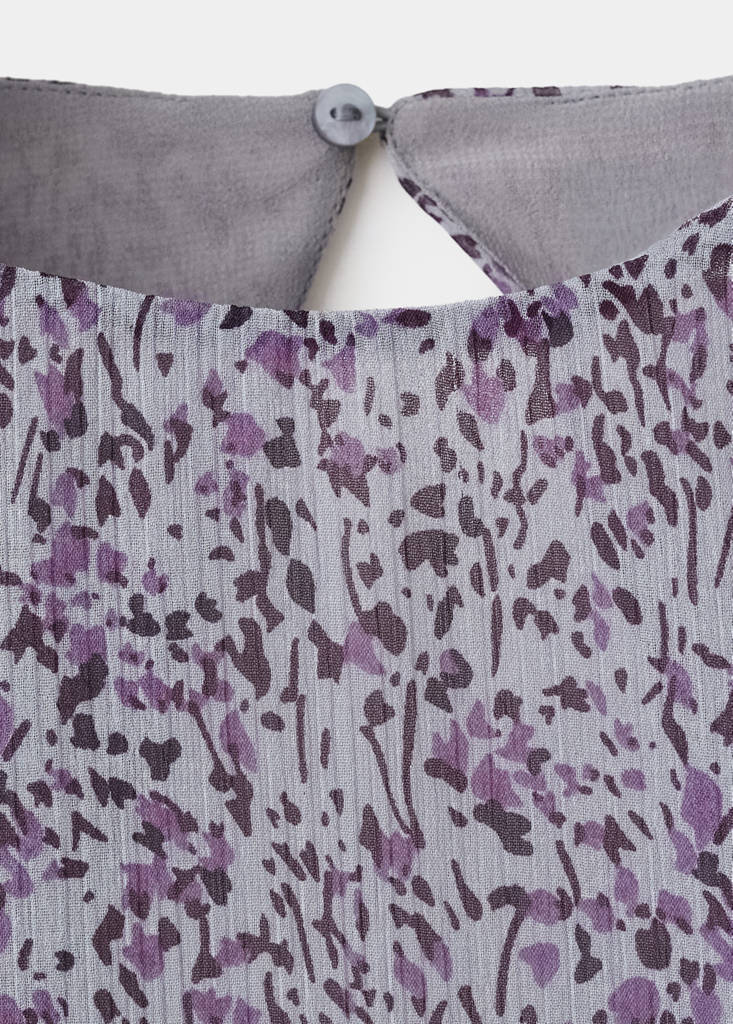 Printed dress with back opening — Light/Pastel Purple