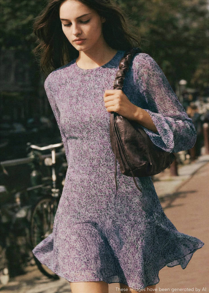 mango dress purple MANGO TEEN - Printed dress with back opening light/pastel purple - XXS