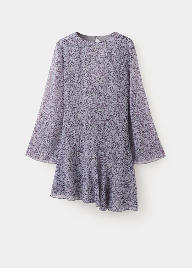 Printed dress with back opening — Light/Pastel Purple
