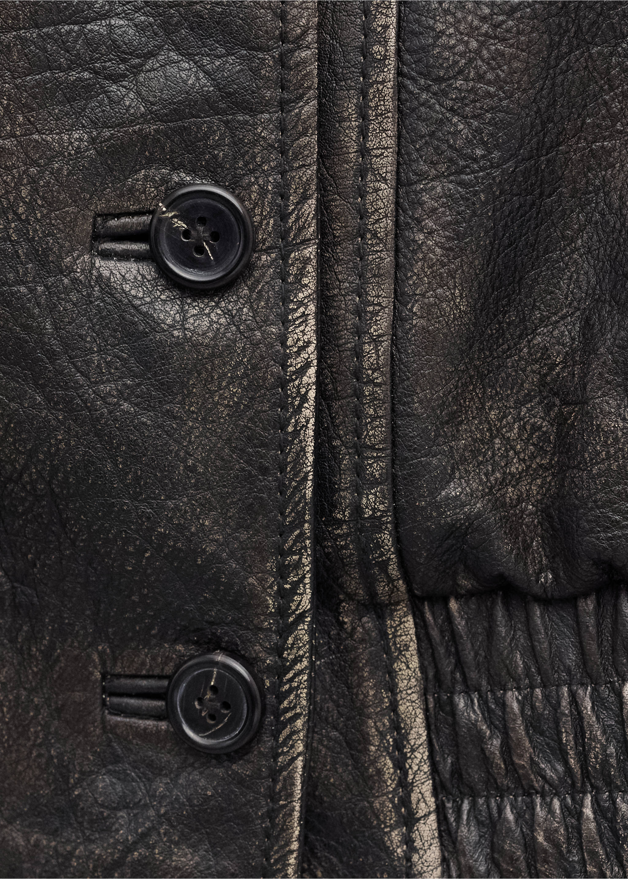 Oversized leather jacket with lapels - Details of the article 0, Brown. Ref: 27084772-00.