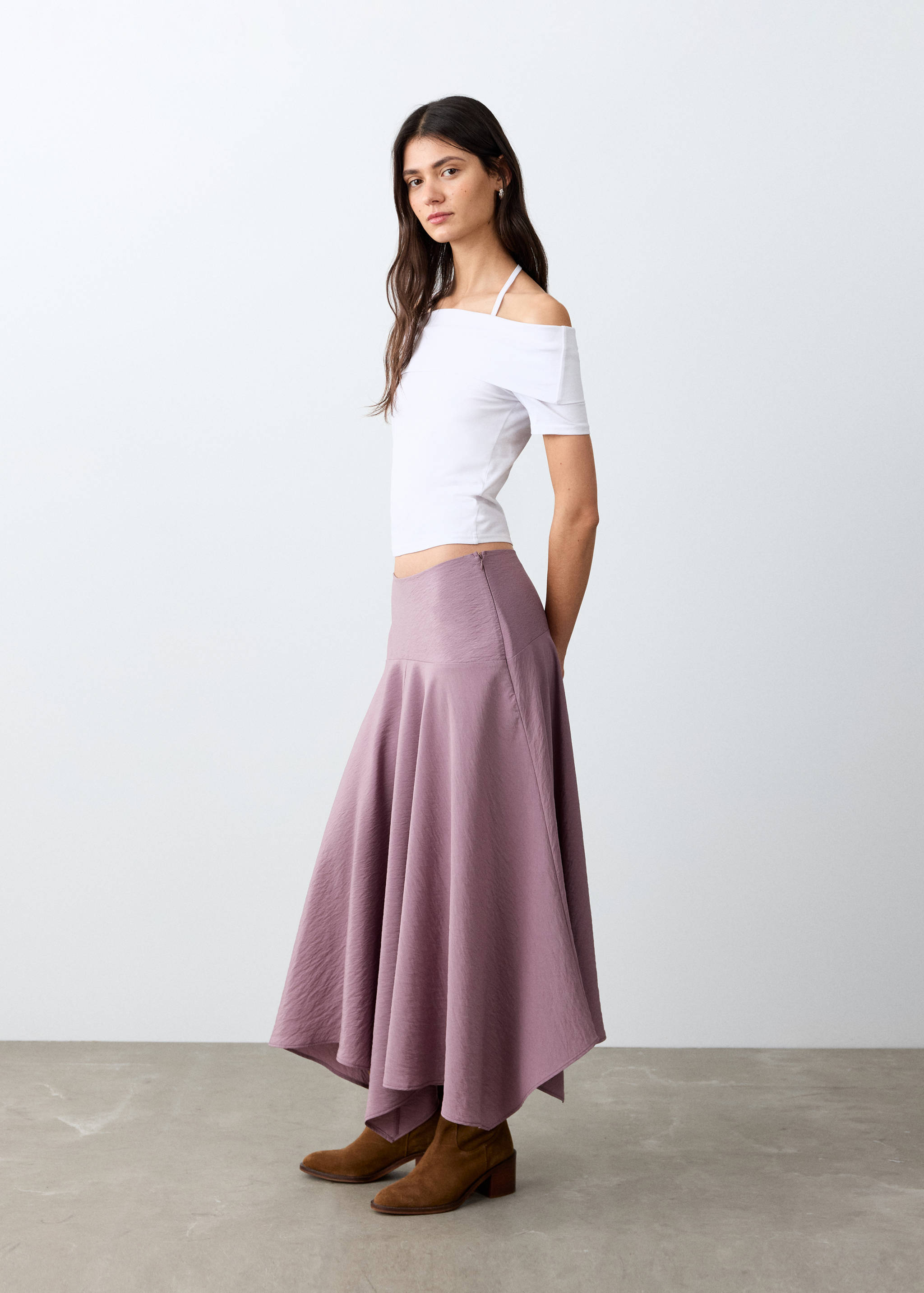 Draped midi skirt - Medium plane