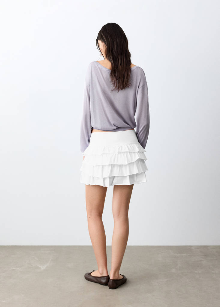 Ruffled short skirt — Off White