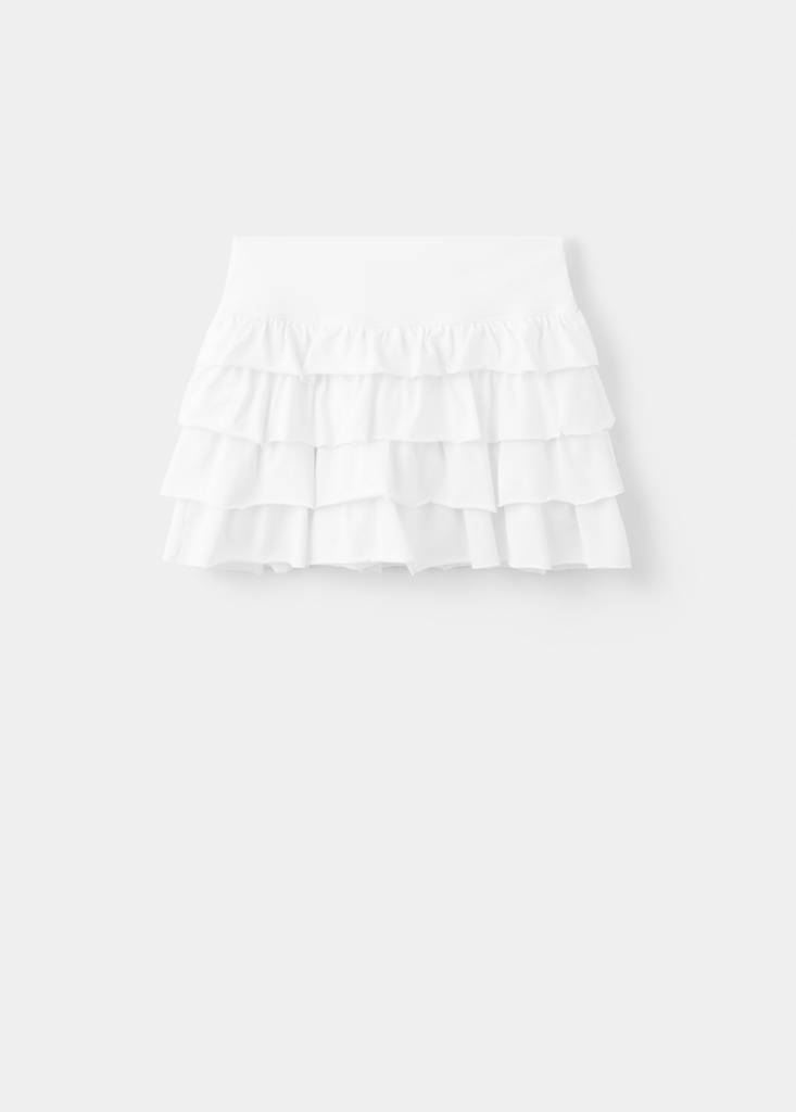 Ruffled short skirt — Off White