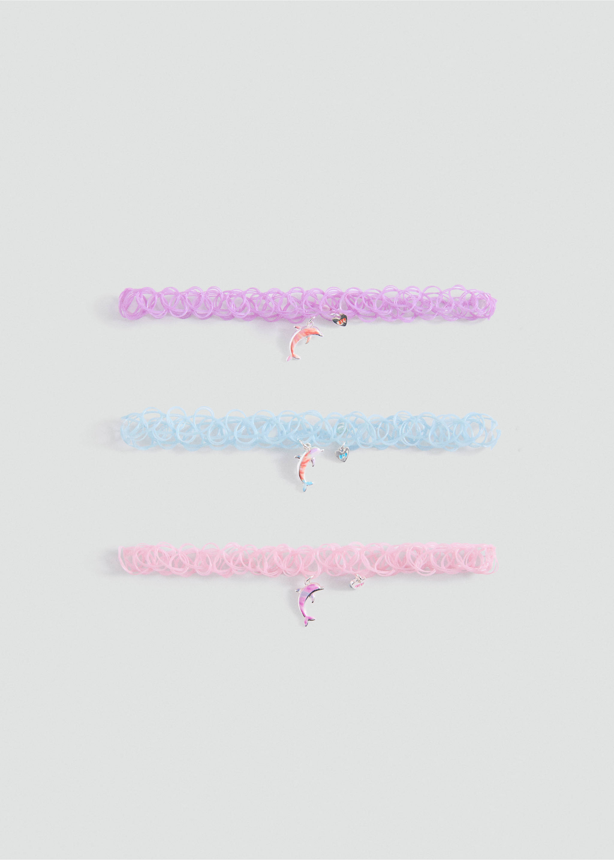 Комплект от 3 колиета с мотив делфин - Артикул без модел, Розово. Ref: 27084777-00.