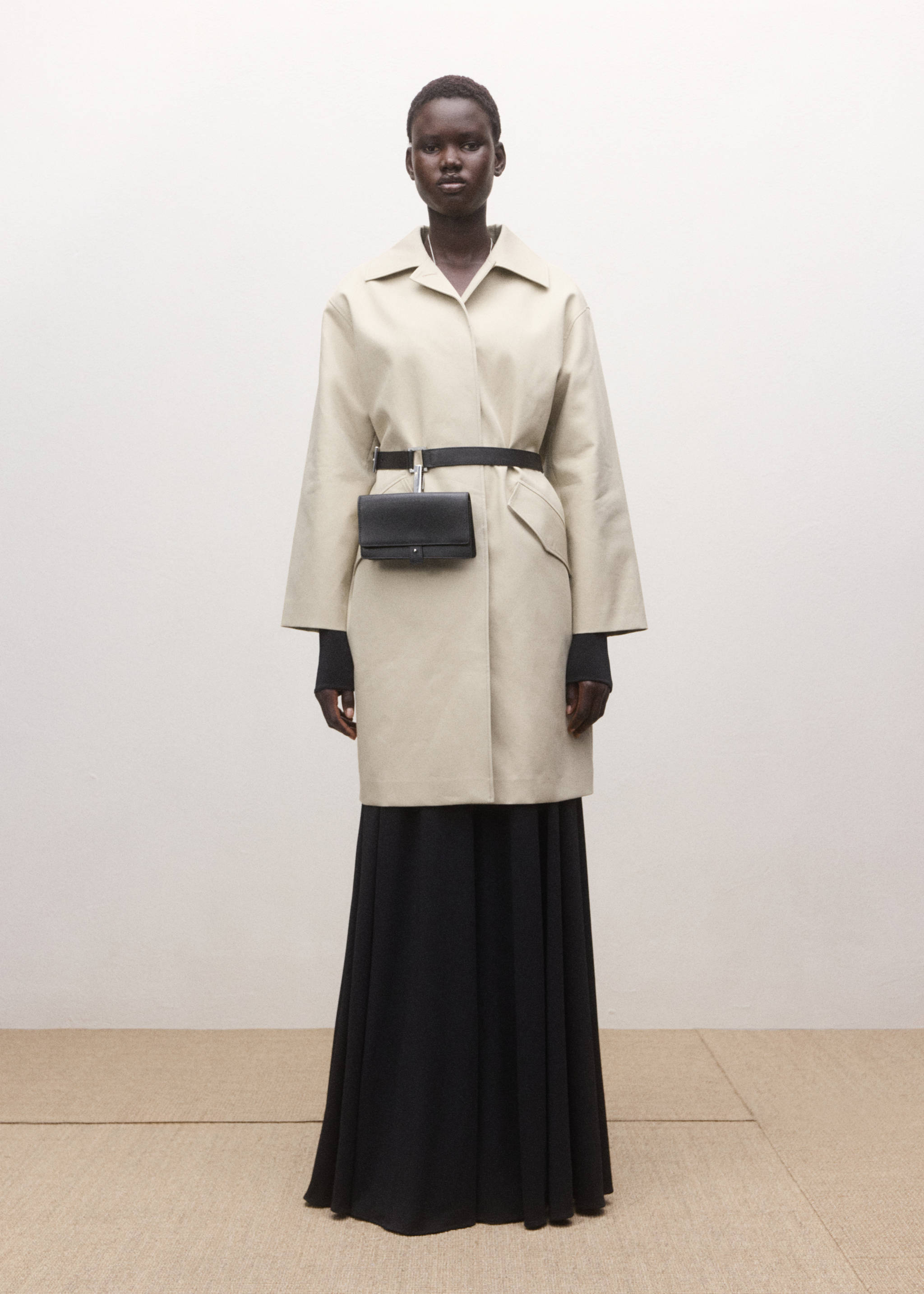 100% cotton trench with pockets - General plane