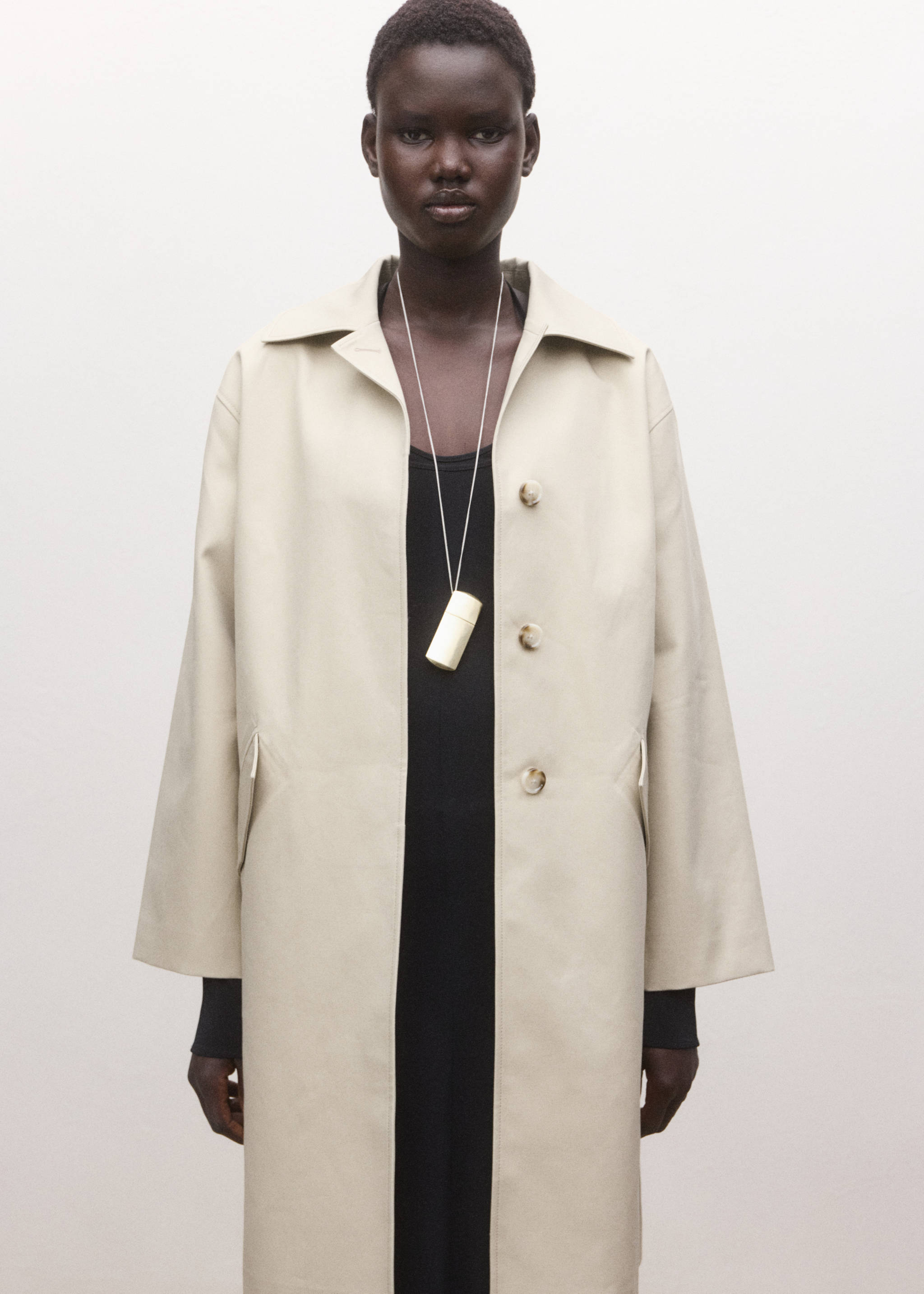 100% cotton trench with pockets - Medium plane