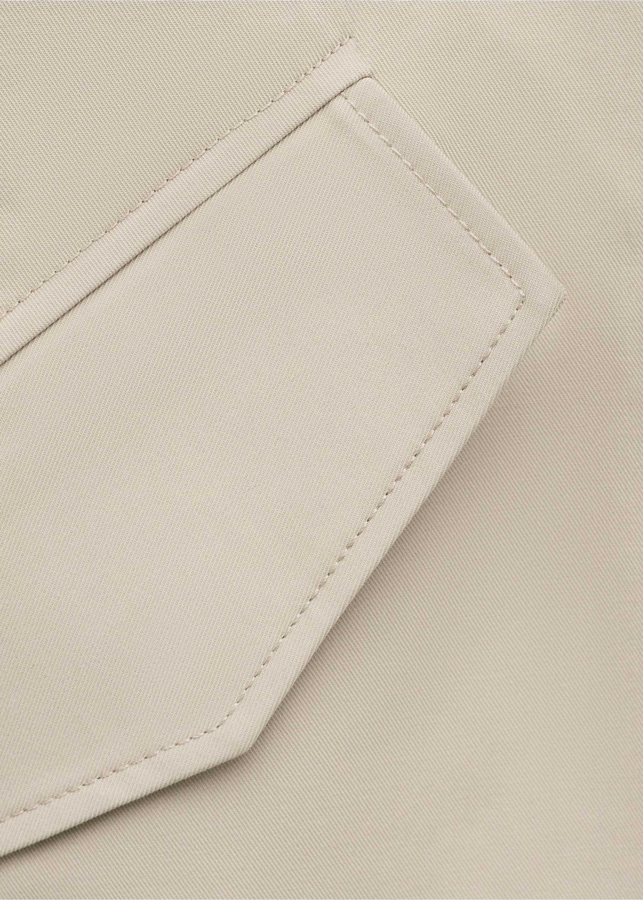 Trench 100% algodón bolsillos - Detalle del artículo 0, Gris claro/pastel. Ref: 27084779-00.