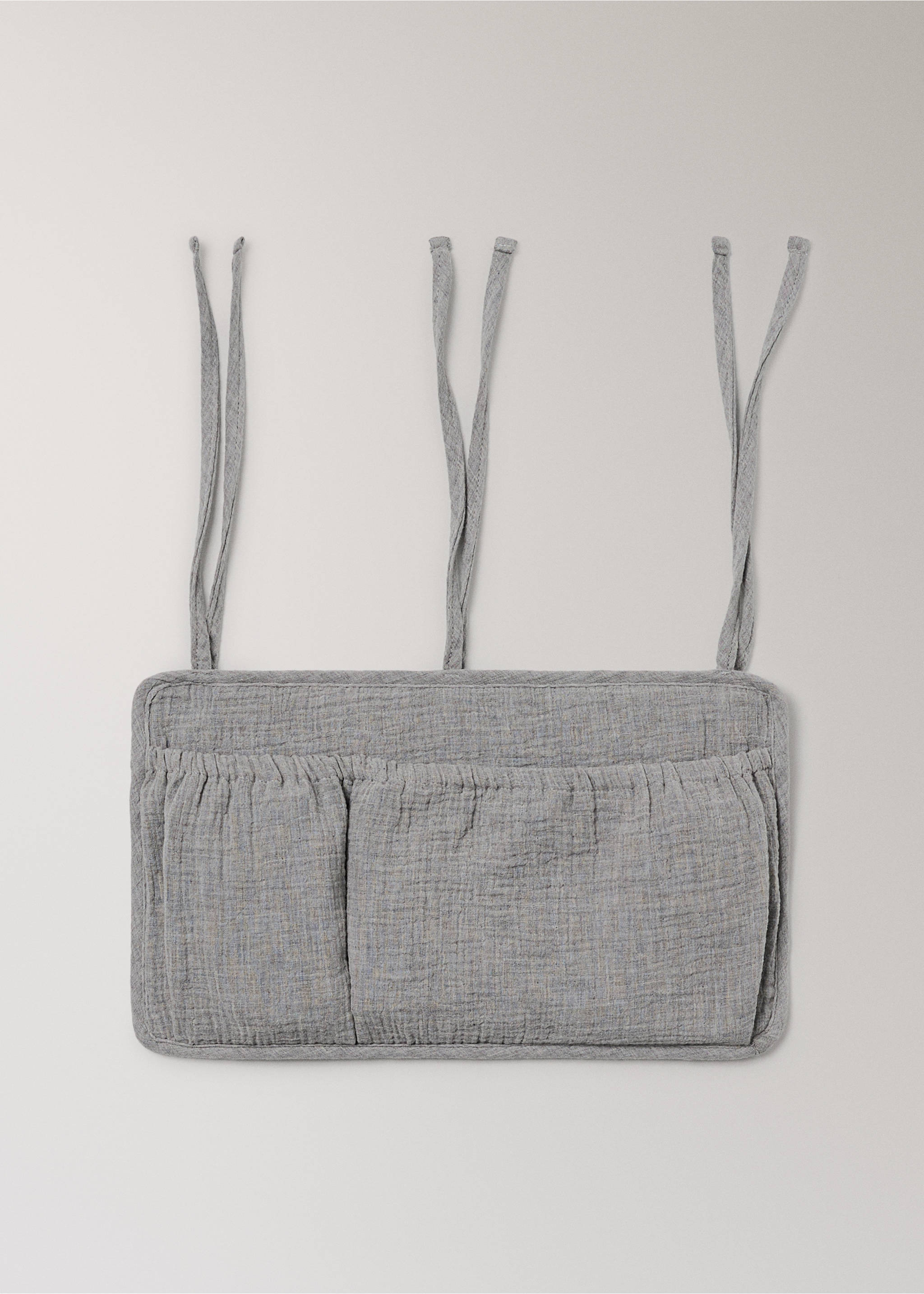 Cotton muslin cot organiser - Article without model, Grey. Ref: 27084783-00.