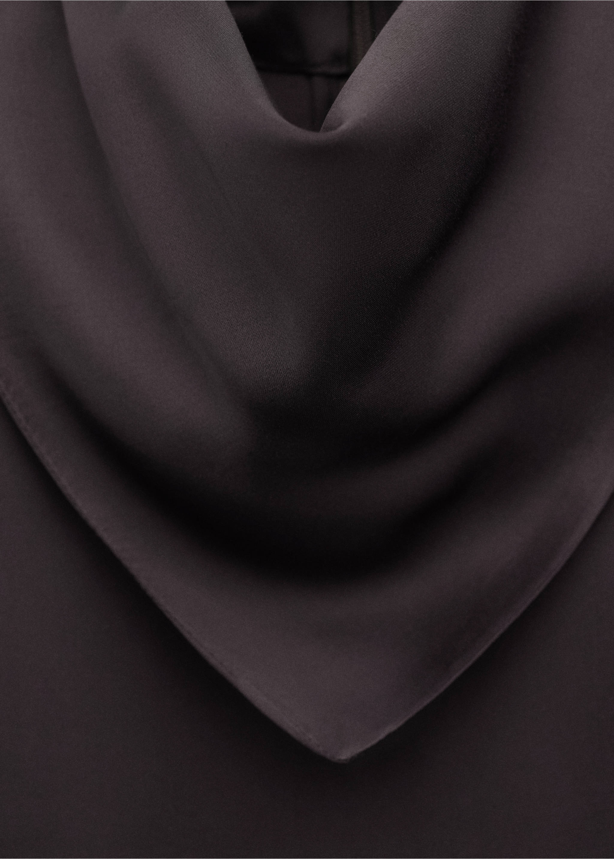 Satin blouse with a turtleneck - Details of the article 8, Brown. Ref: 27084786-00.